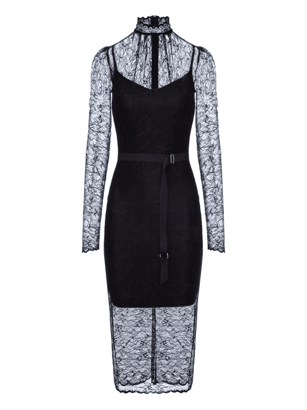 Mist lace belted midi dress - Image 1