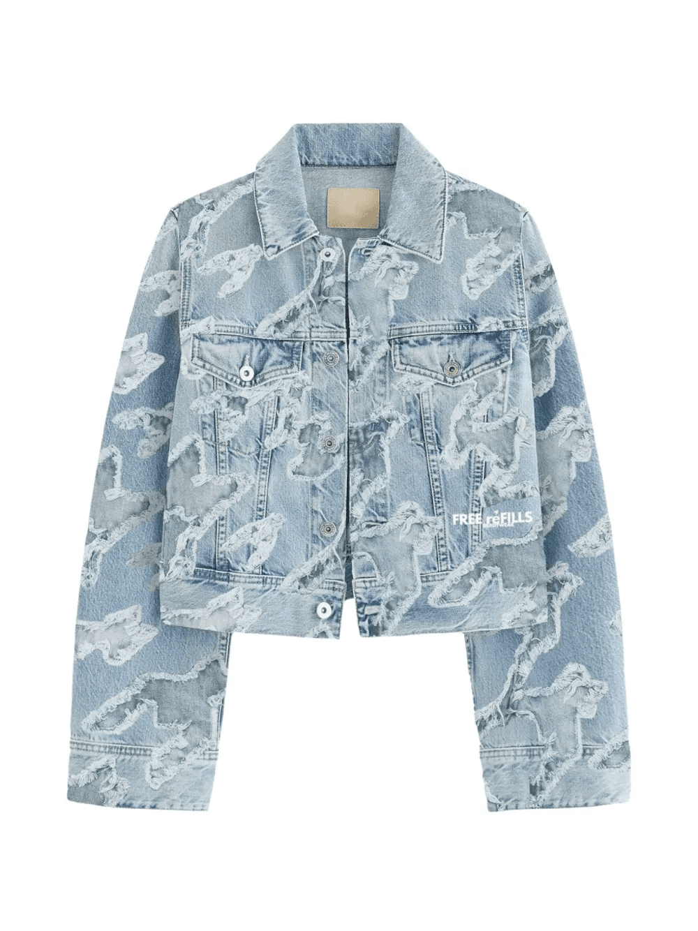 distressed denim jacket - Image 1
