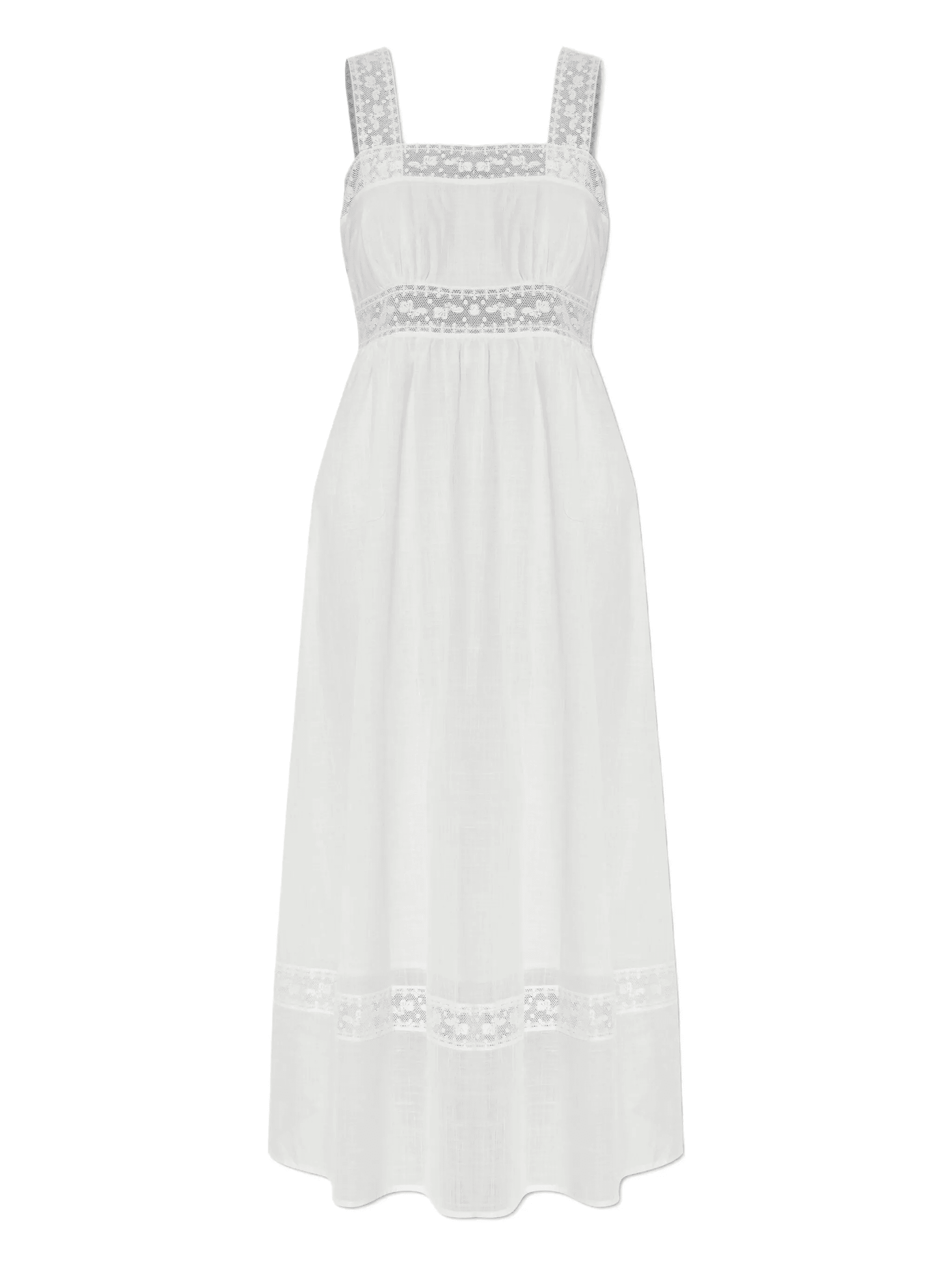 lace-insert midi dress - Image 1