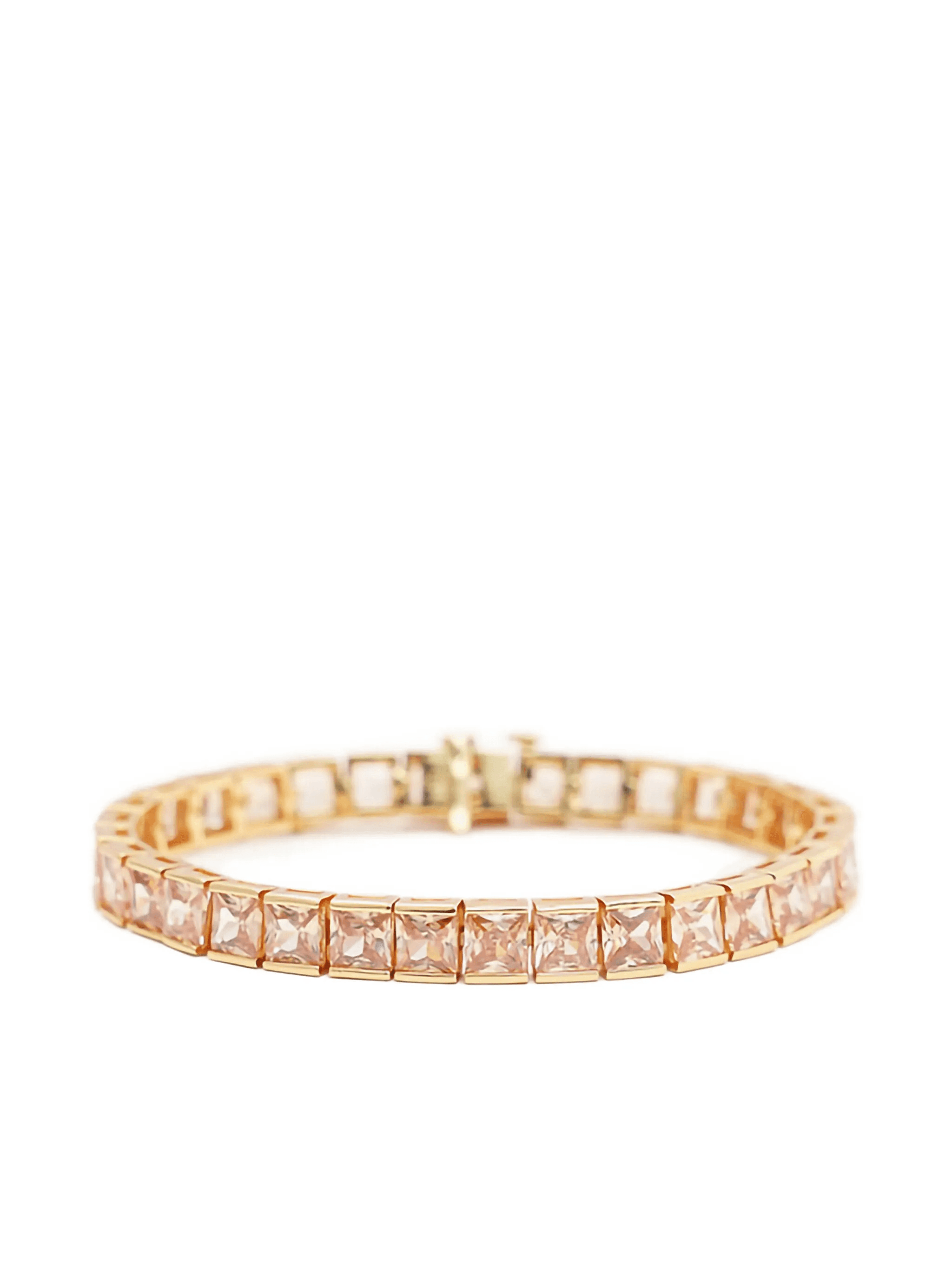 square-cut zirconia tennis bracelet - Image 1