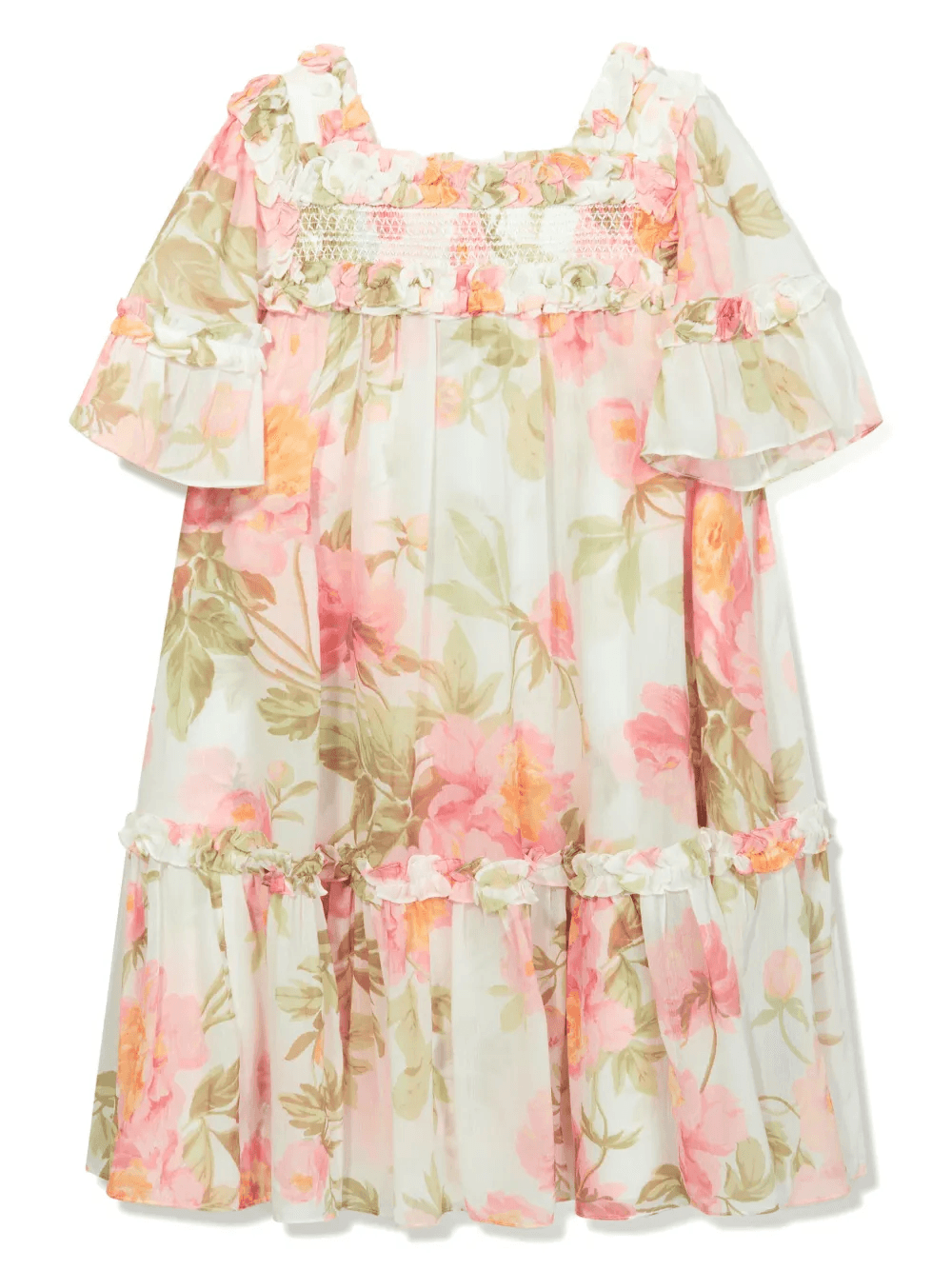Primrose-print chiffon flared dress - Image 1