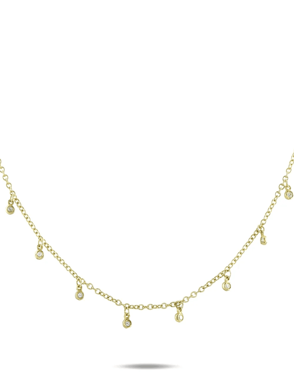 18K yellow gold diamond necklace - Image 1