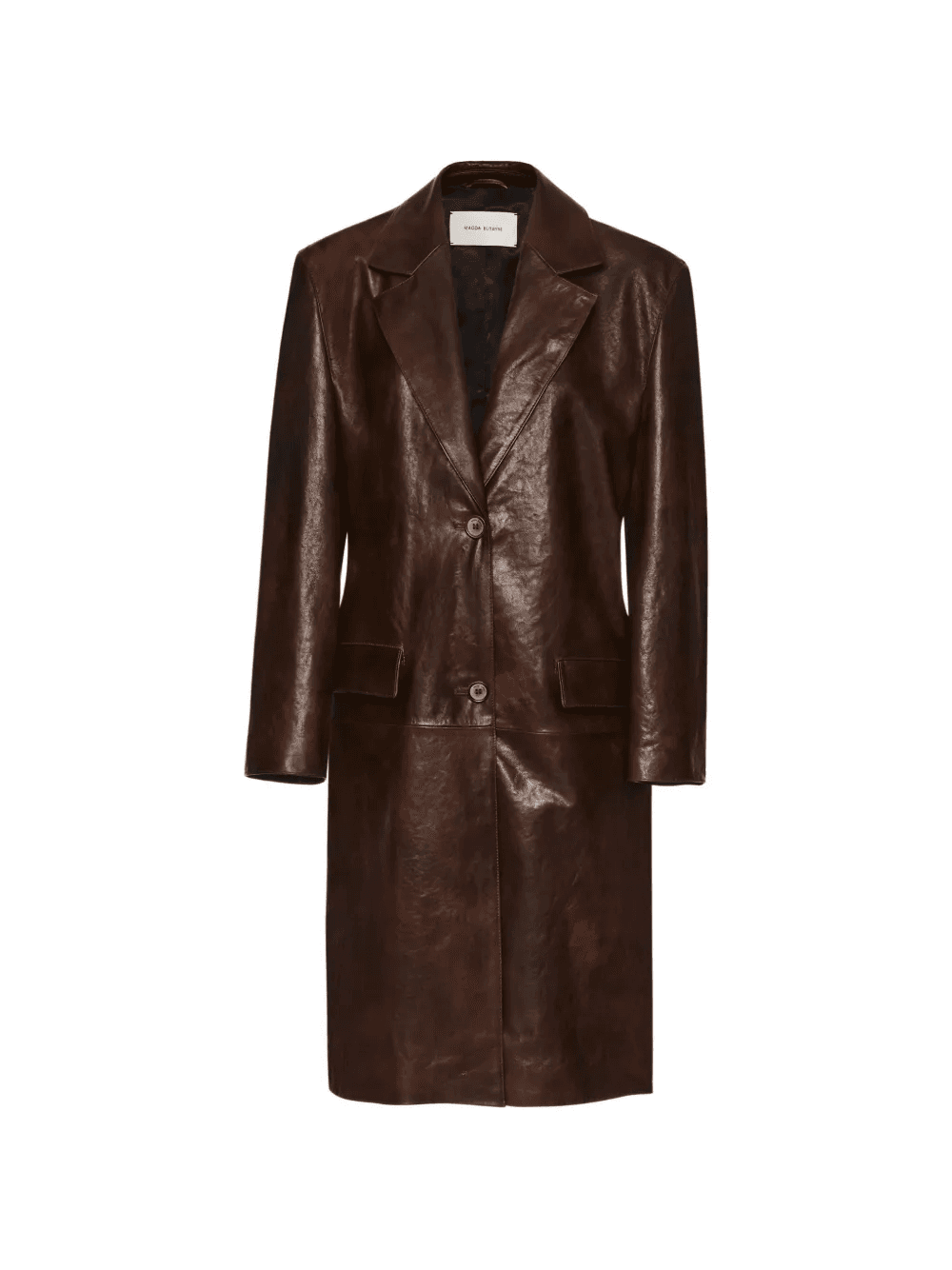 button-up leather coat - Image 1