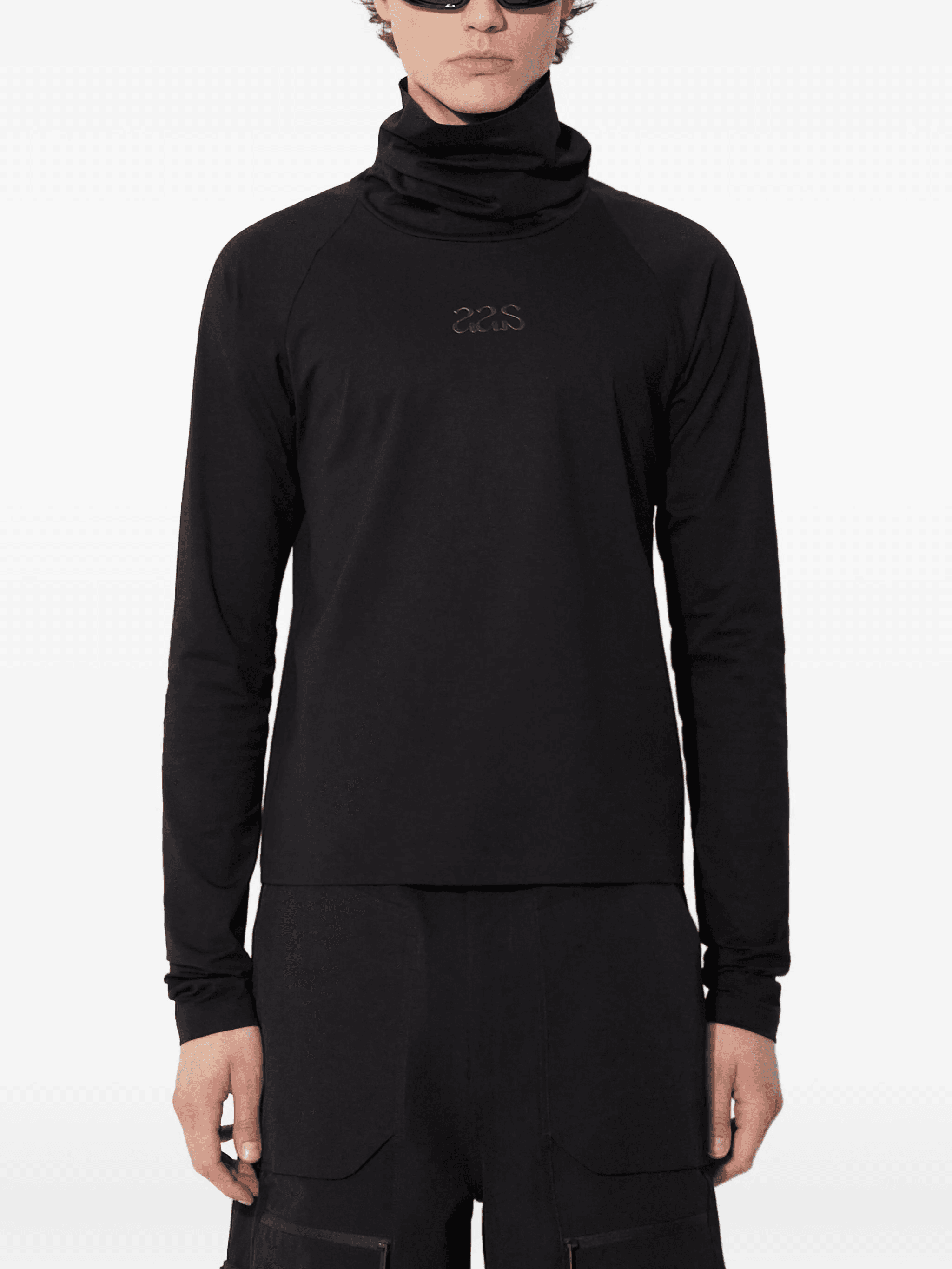 high-neck raglan-sleeve T-shirt - Image 1