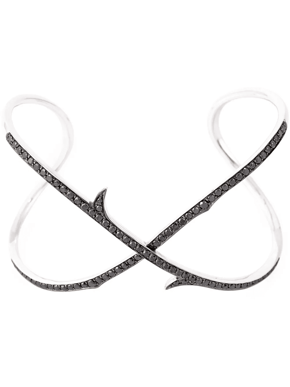 Stem Crossover 18kt gold and diamond cuff bracelet - Image 1