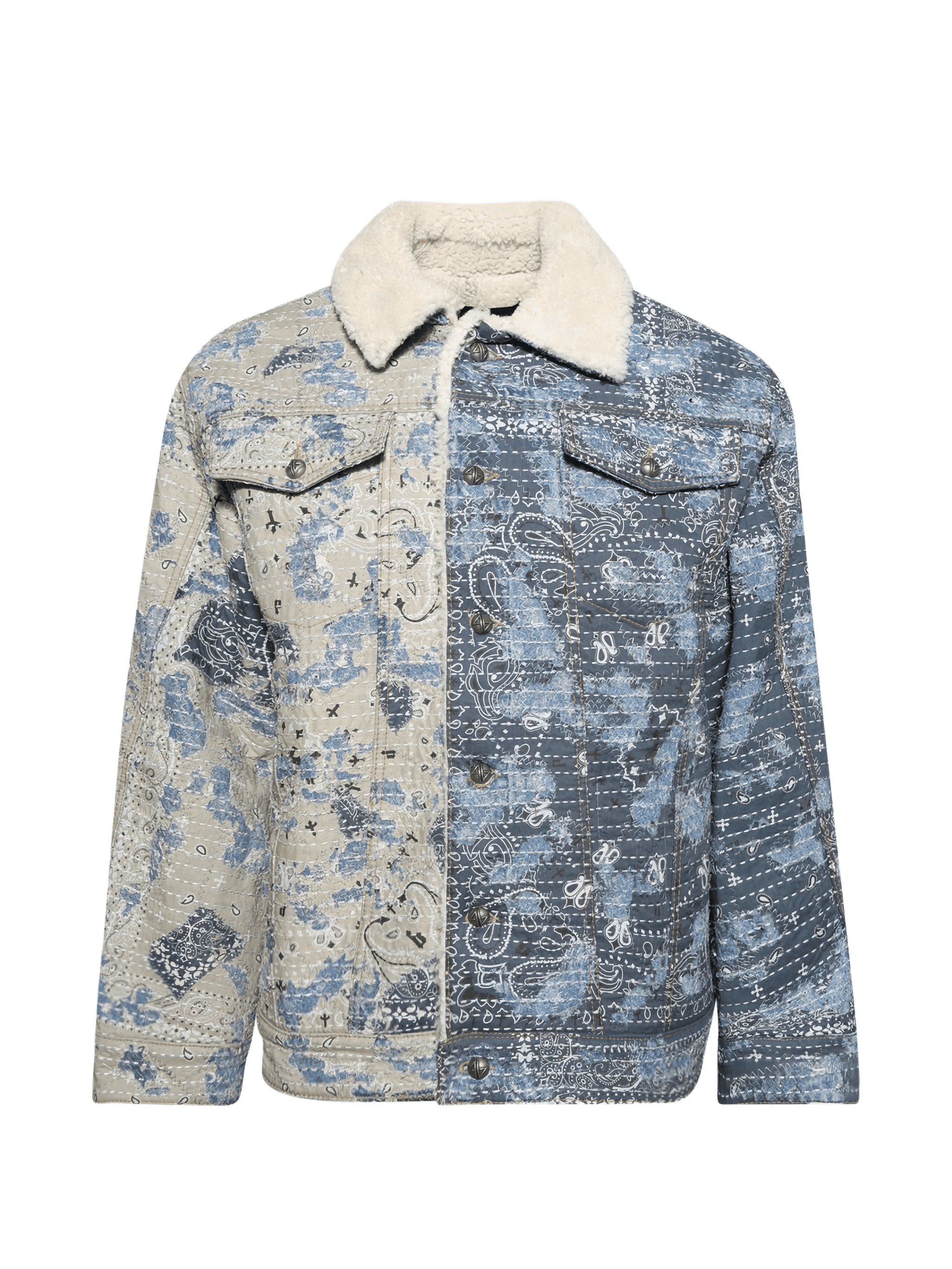 bandana shearling-collar jacket - Image 1