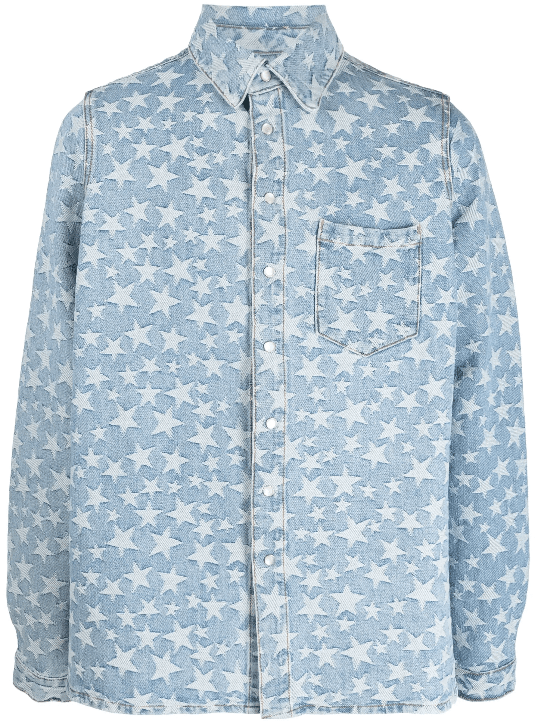 star-pattern cotton denim shirt - Image 1