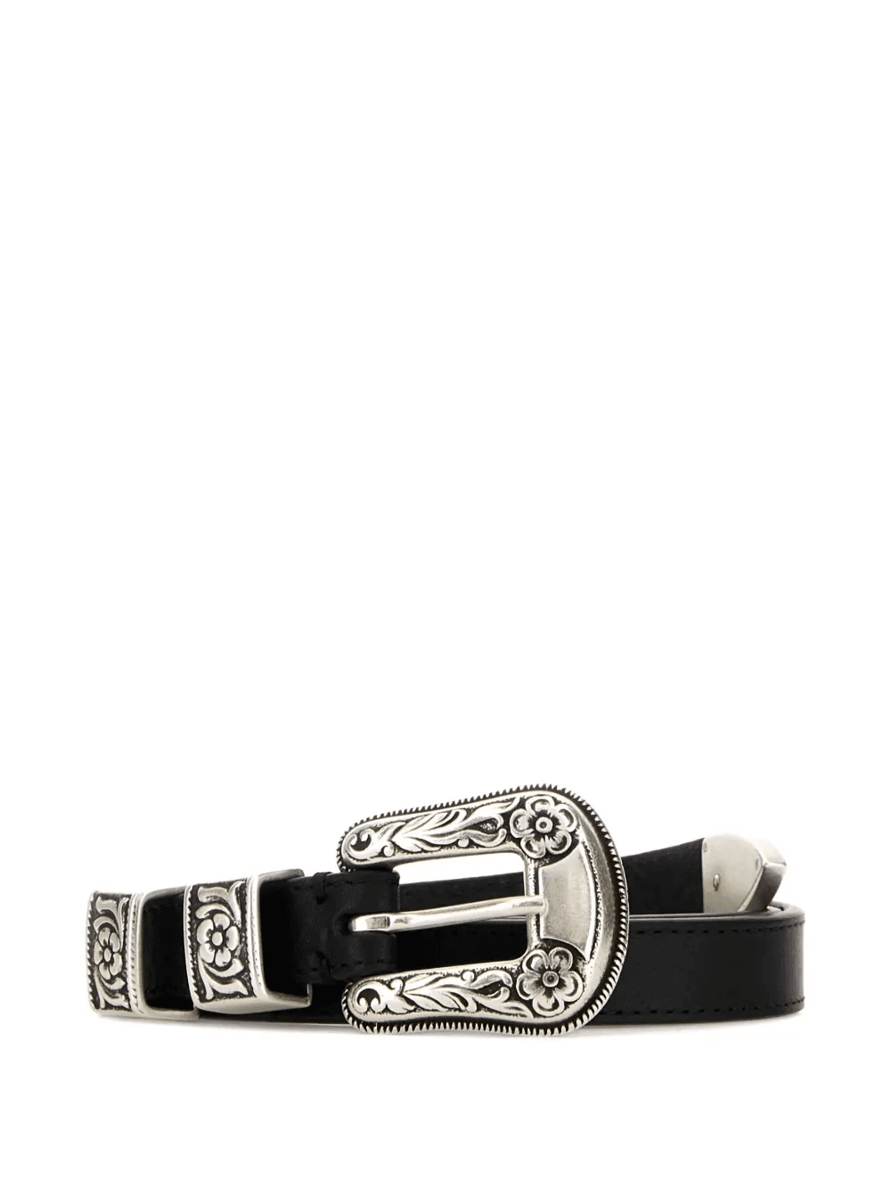 floral-buckle leather belt - Image 1