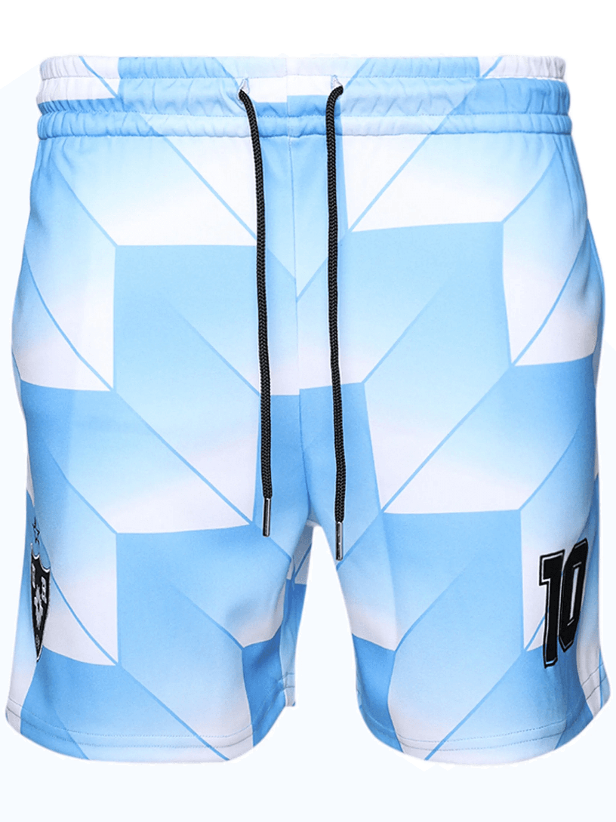 Soccer geometric-print drawstring shorts - Image 1