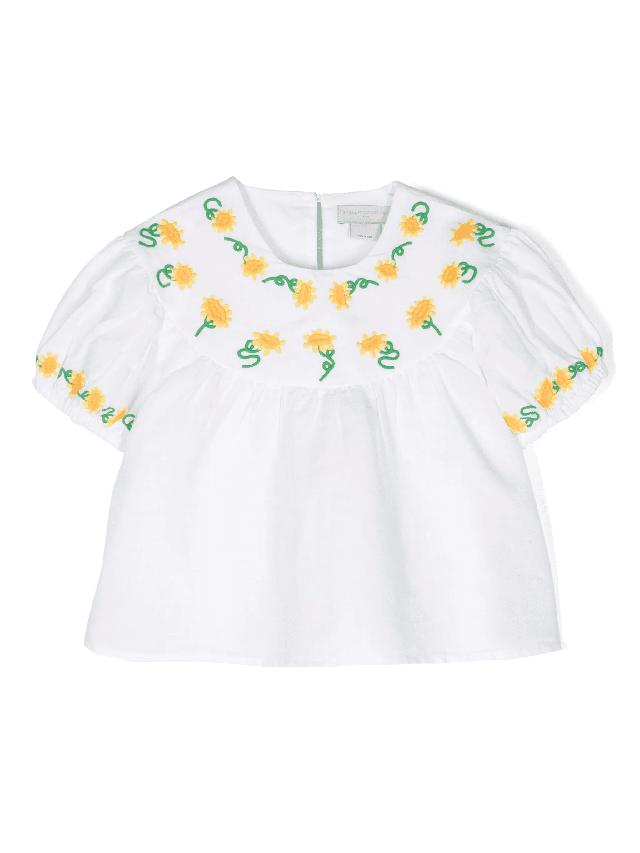motif-embroidered ruched blouse - Image 1