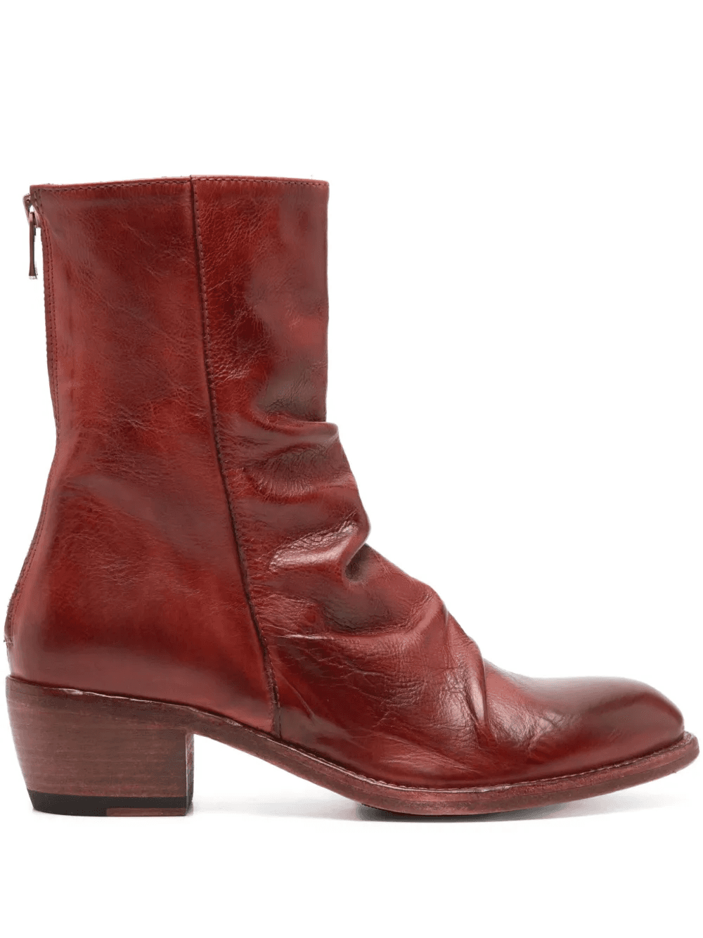 45mm zip-fastening leather boots - Image 1