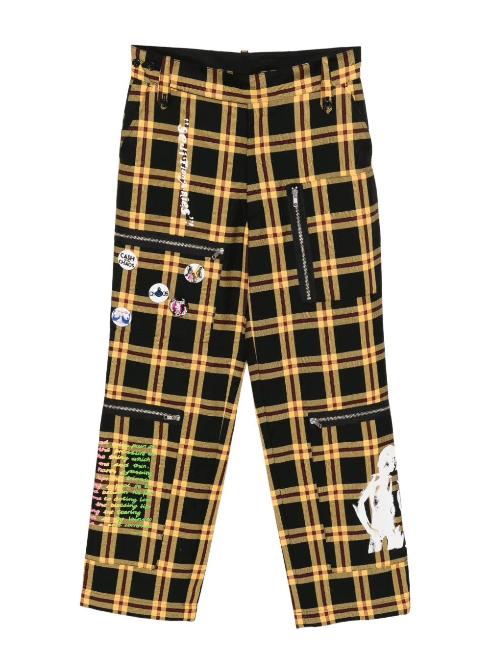 tartan-check straight-leg trousers - Image 1