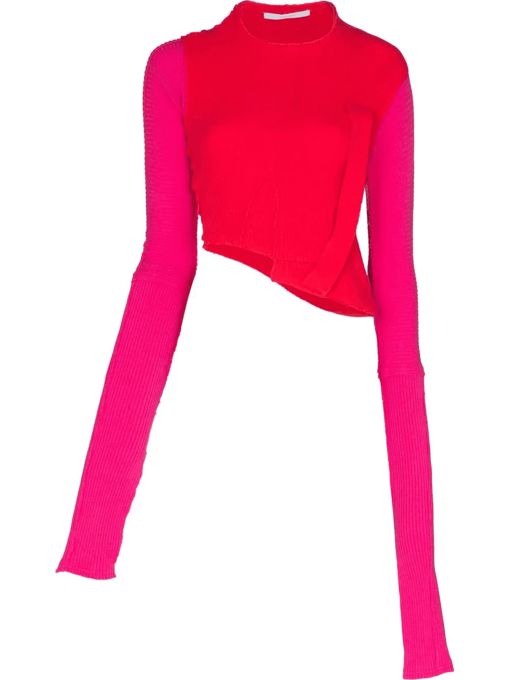 asymmetric ribbed-knit jumper - Image 1