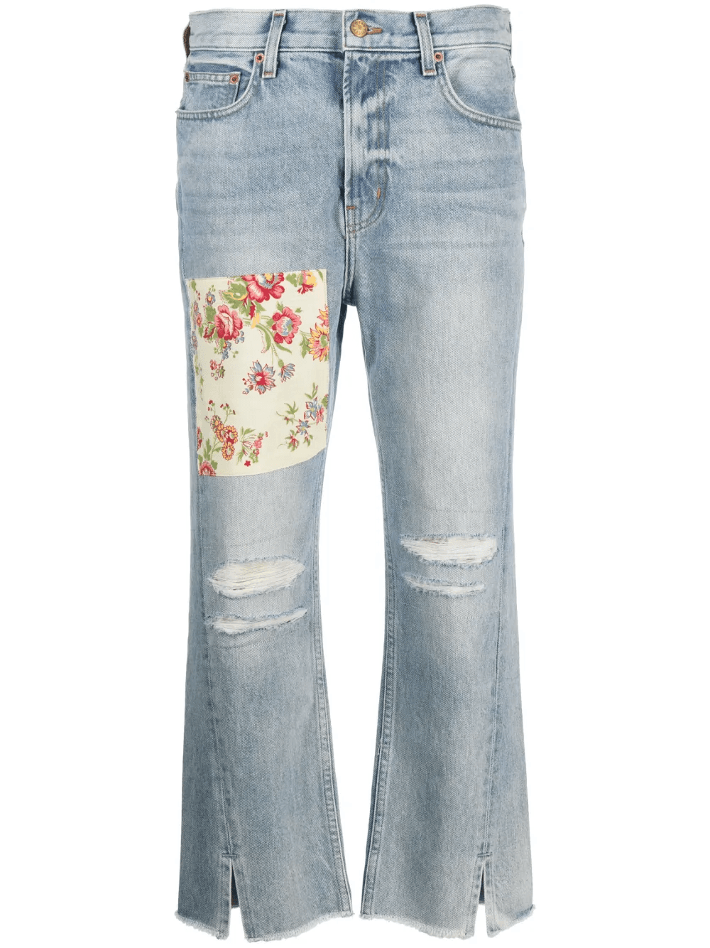 cropped distressed-effect jeans - Image 1