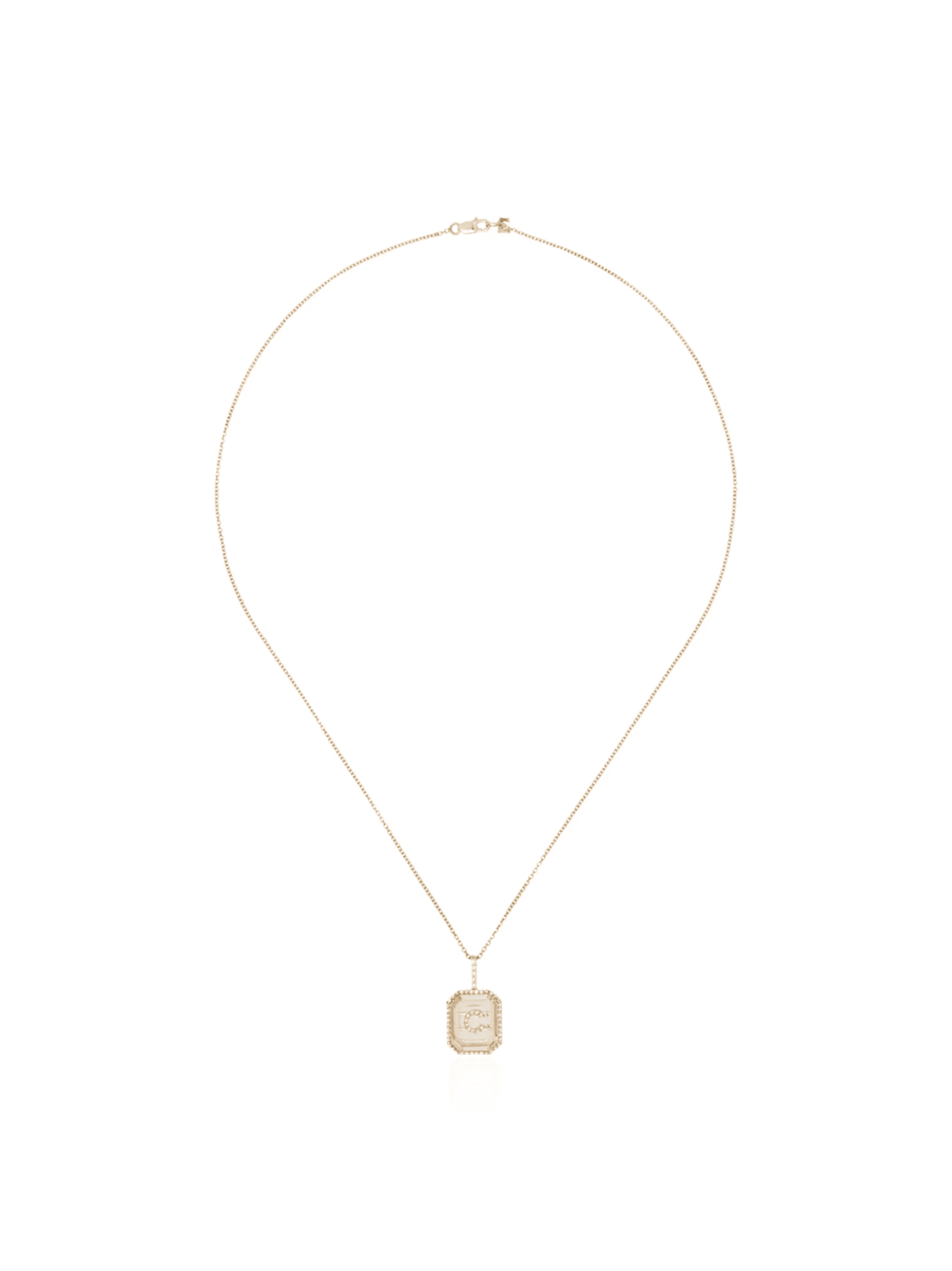 14kt gold C initial necklace - Image 1
