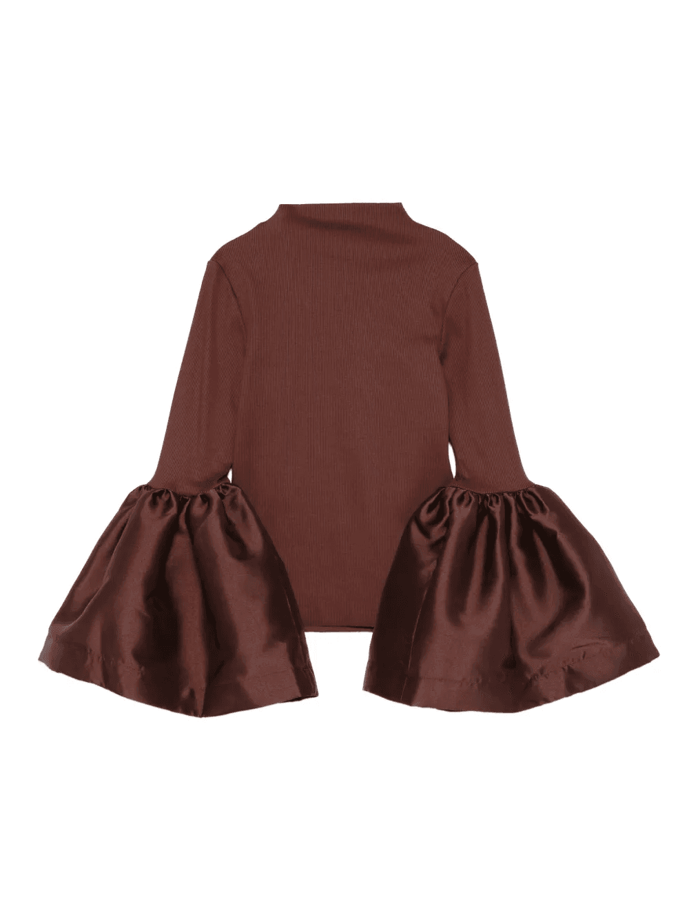 turtleneck puff-sleeve top - Image 1