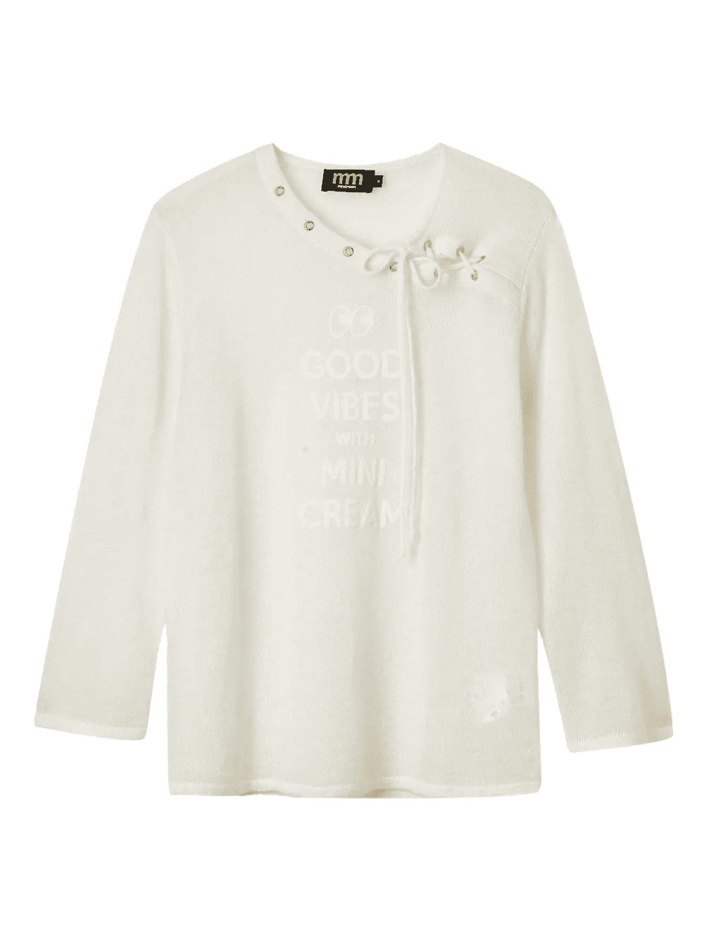 asymmetrical-neck long-sleeve sweater - Image 1