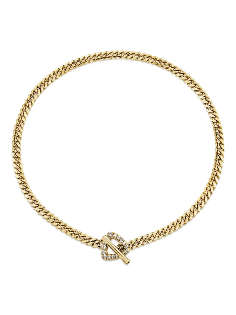 14K yellow gold diamond necklace - Image 1