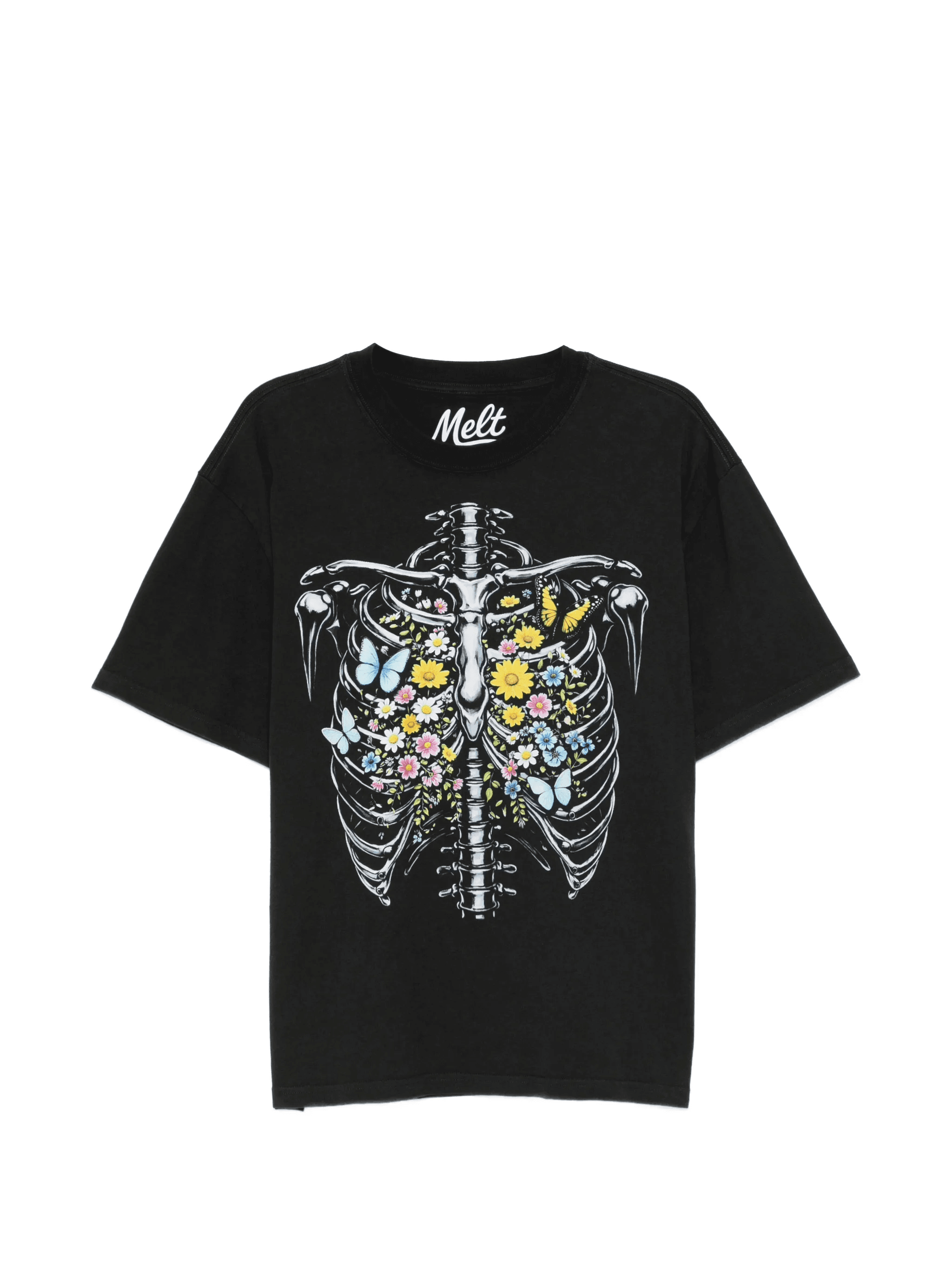 floral skeleton T-shirt - Image 1