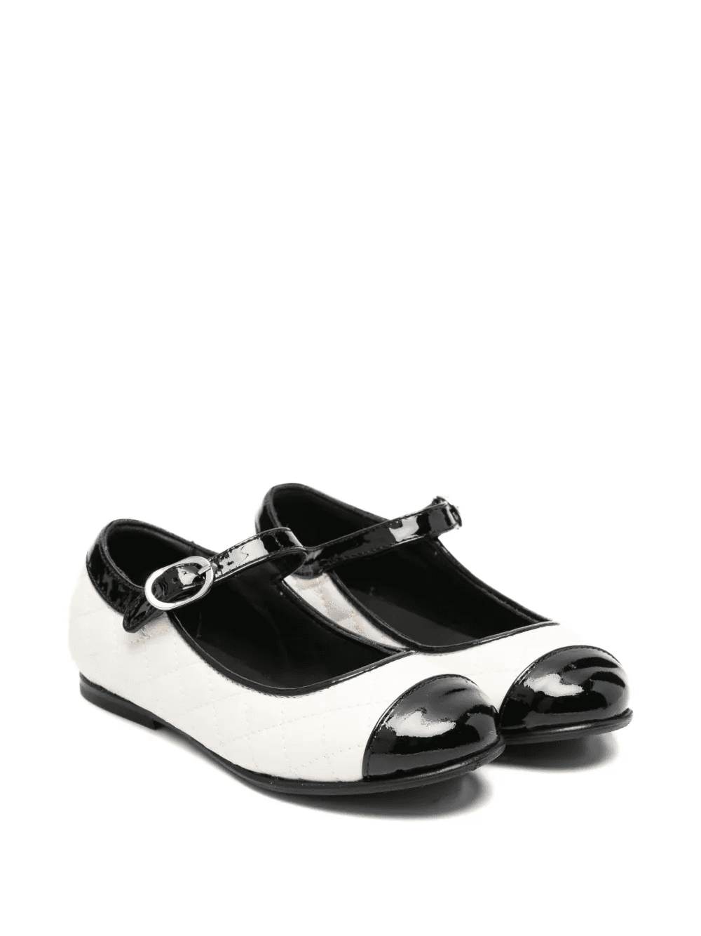 leather matelassé ballet flats - Image 1