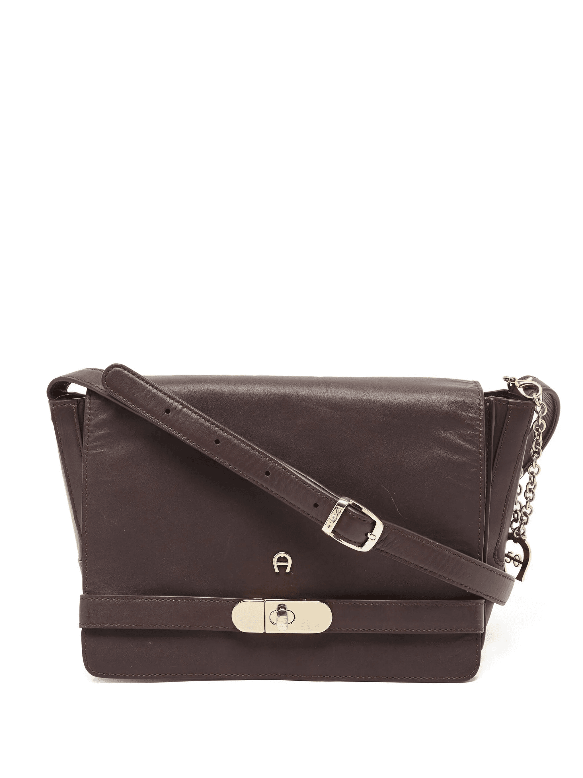 pre-owned leather flap bag - Image 1