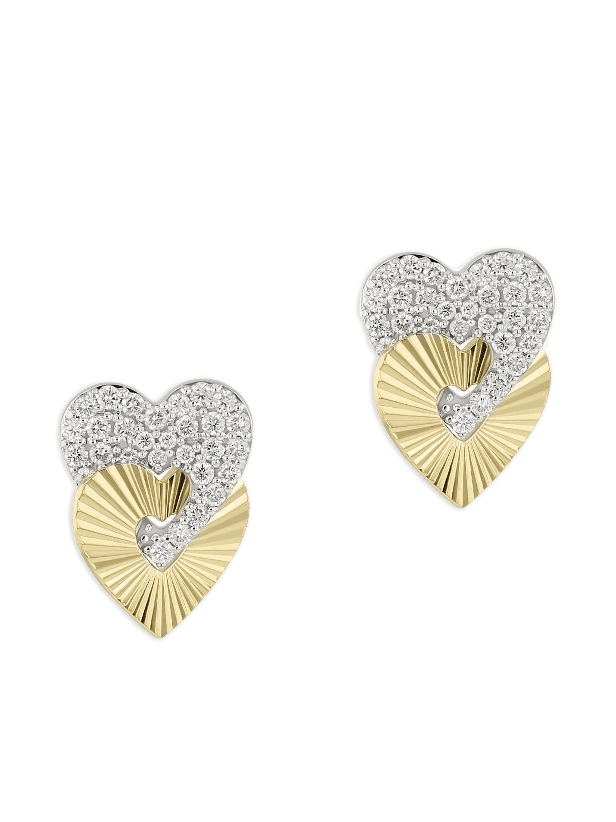 14K yellow gold small Aura diamond earrings - Image 1