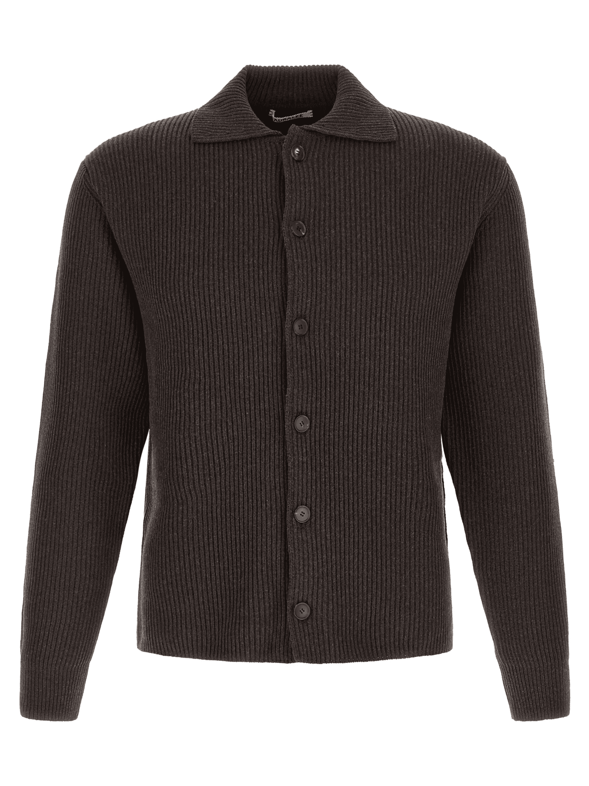 ribbed point-collar cardigan - Image 1