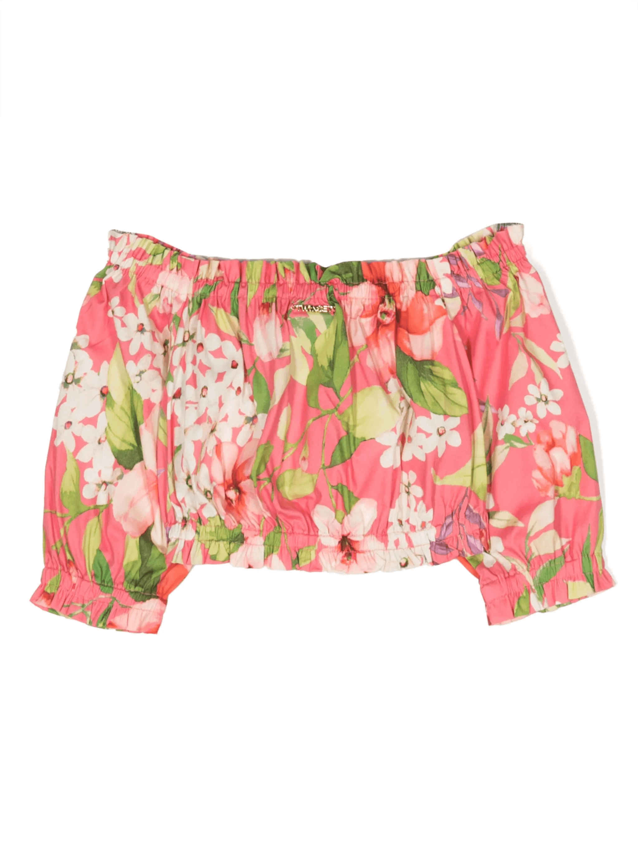 floral-print off-shoulder top - Image 1