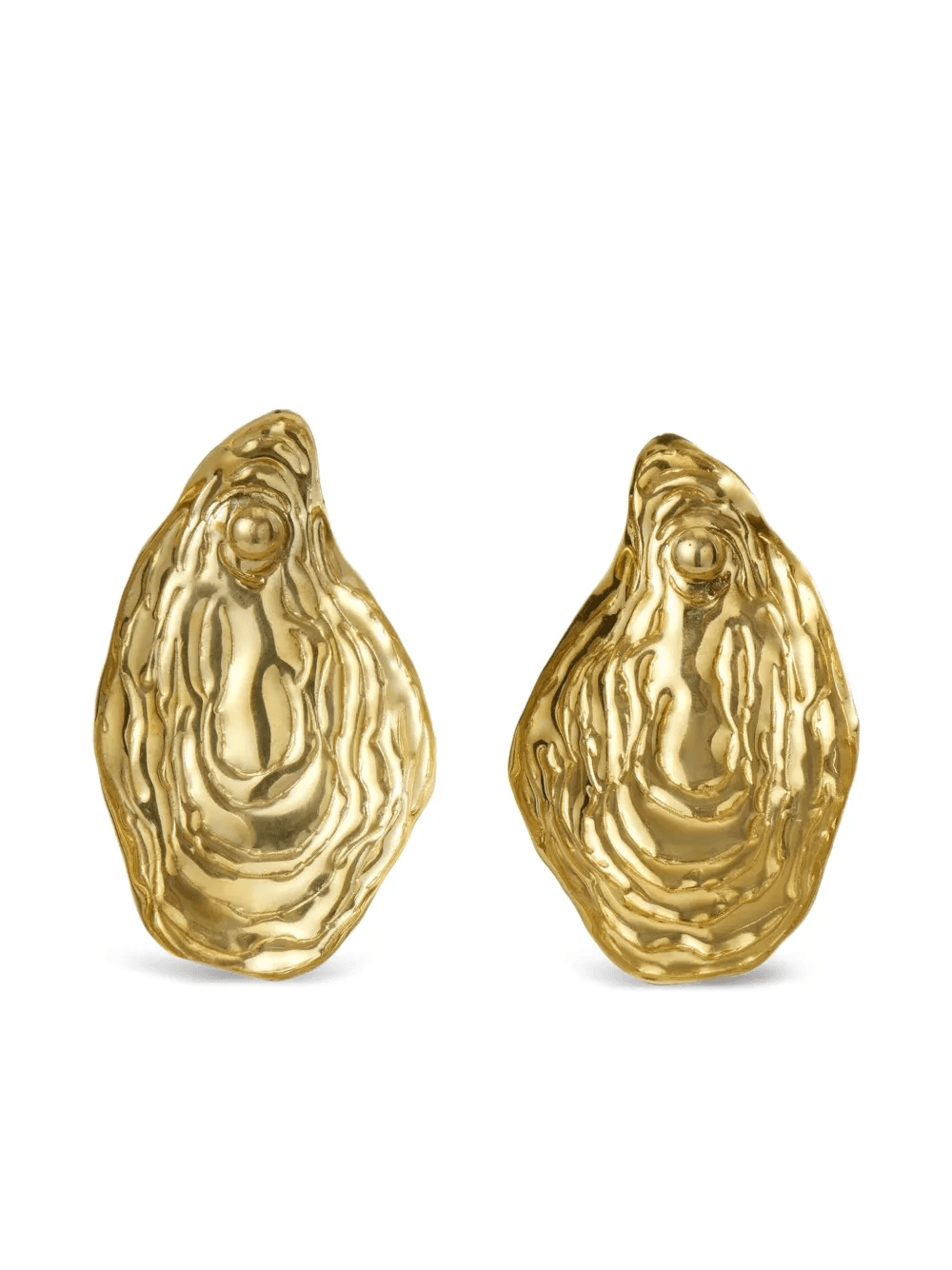 shell-embellished hammered earrings - Image 1