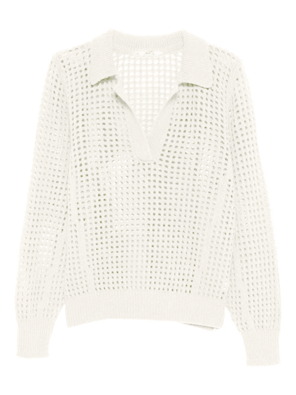 openwork polo-collar sweater - Image 1