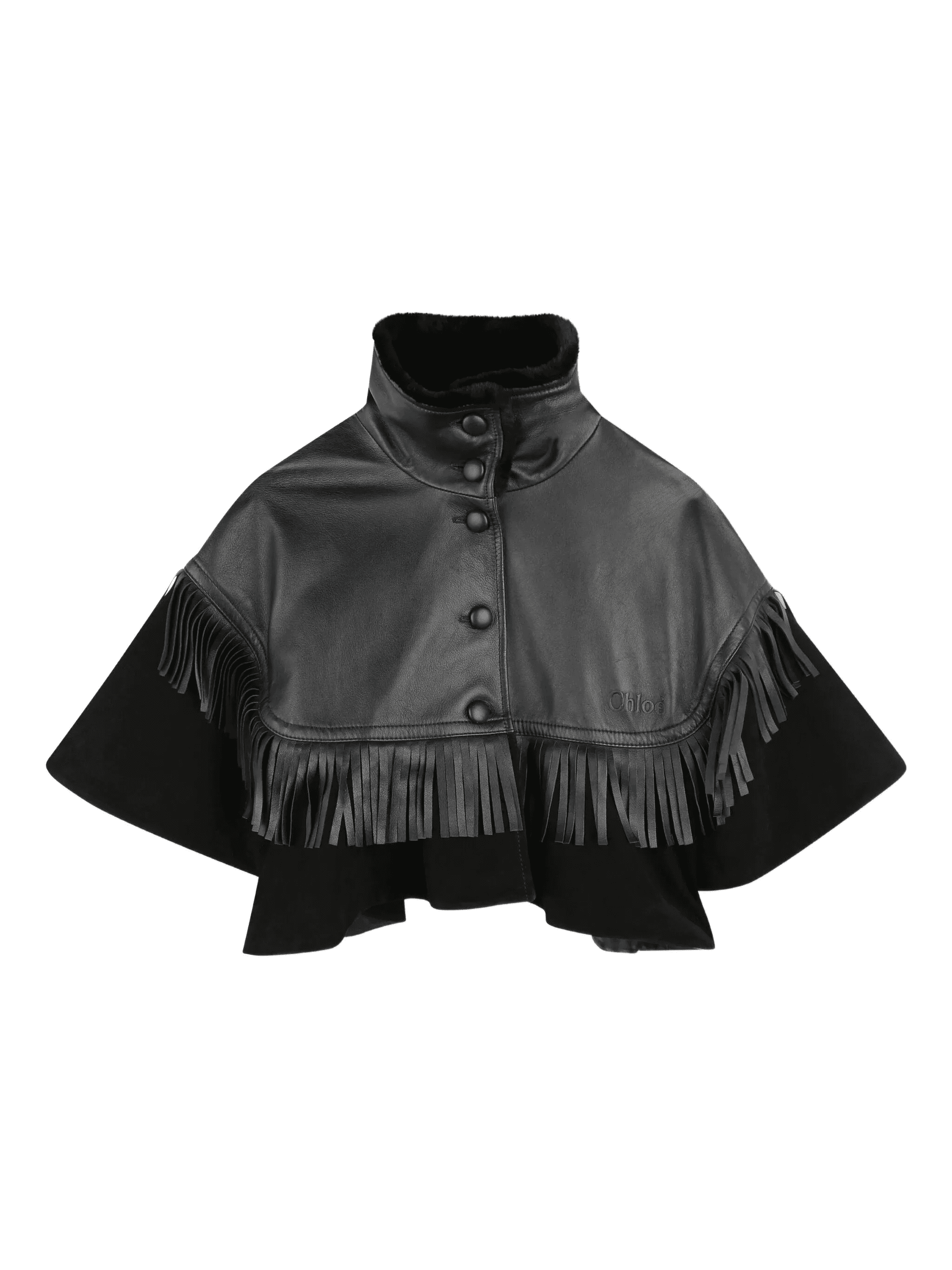 fringed leather cape - Image 1