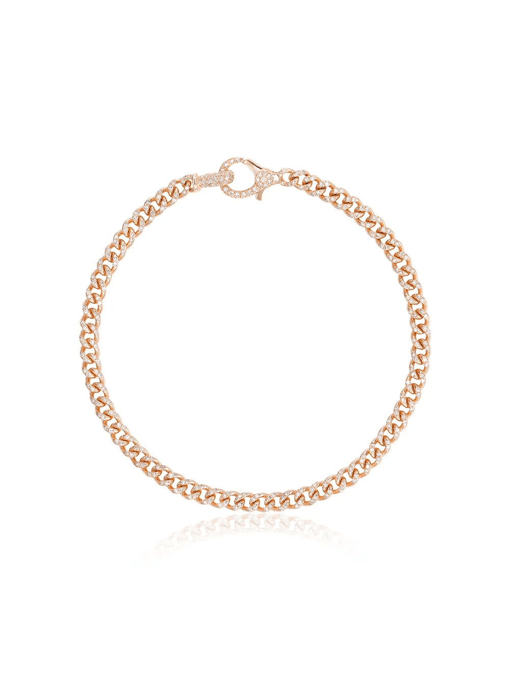 18K rose gold 6.5 inch baby pavé diamond bracelet - Image 1