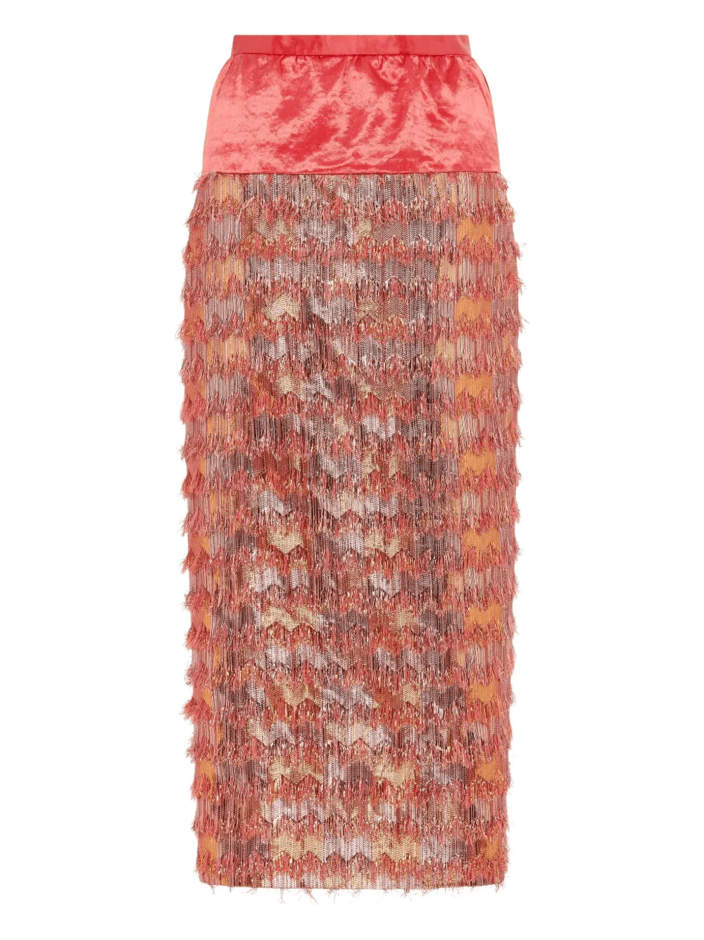 ria midi contrast fringed skirt - Image 1