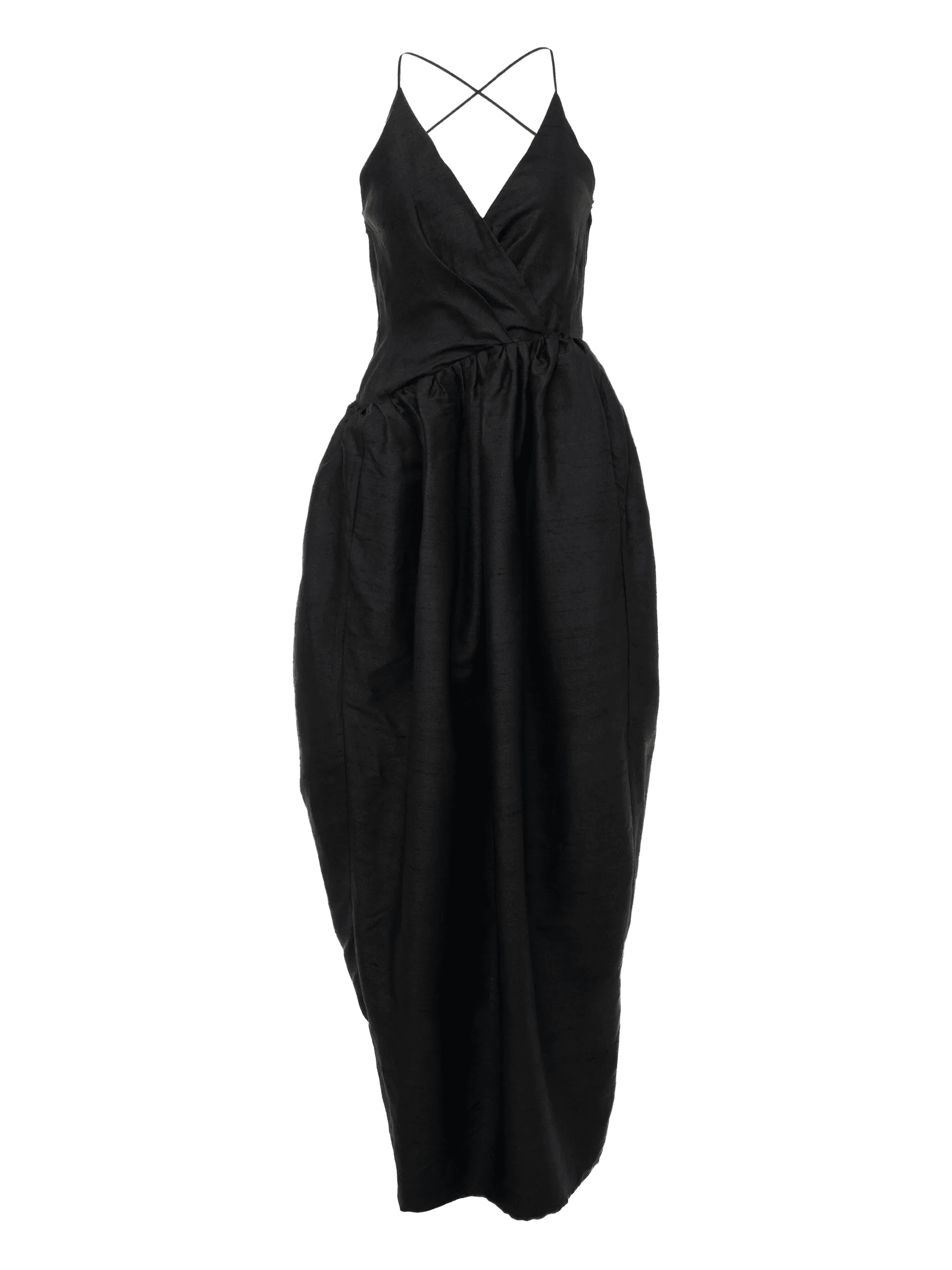 cross-back draped dress - Image 1