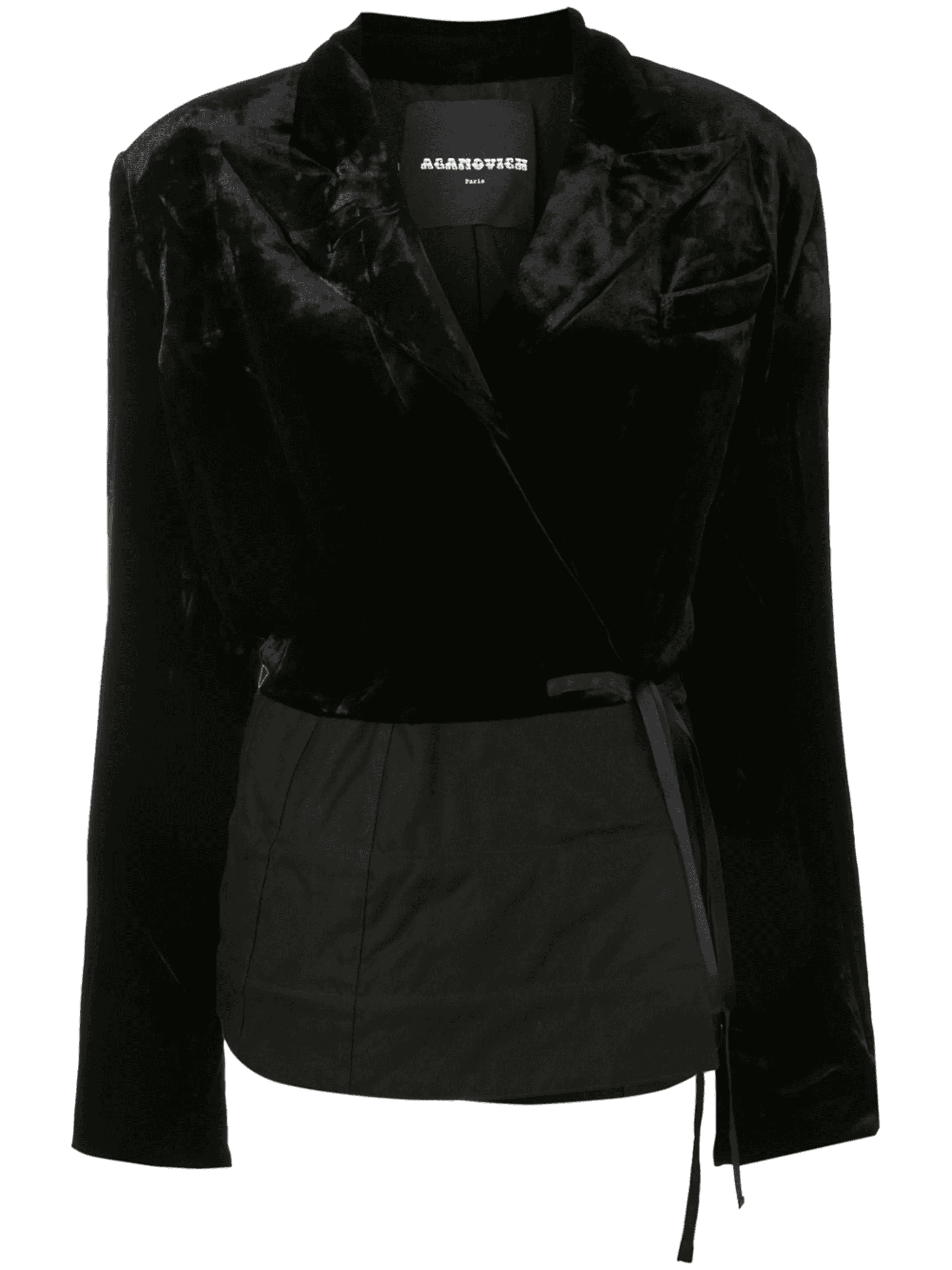 velvet panel wrap-around blazer - Image 1
