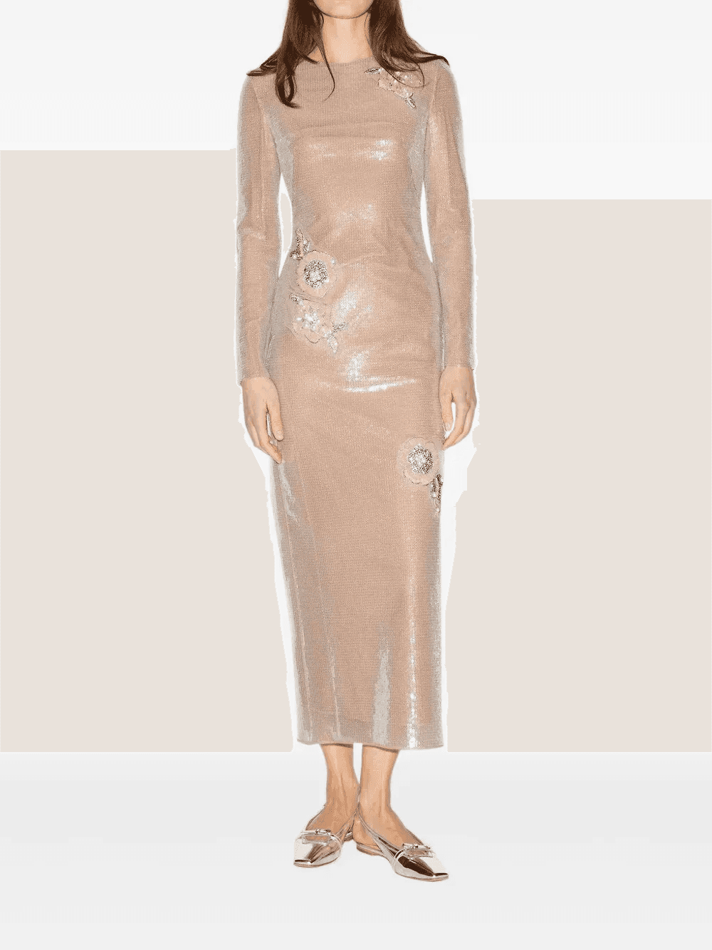 Davida sequin-embellished floral midi dress - Image 1