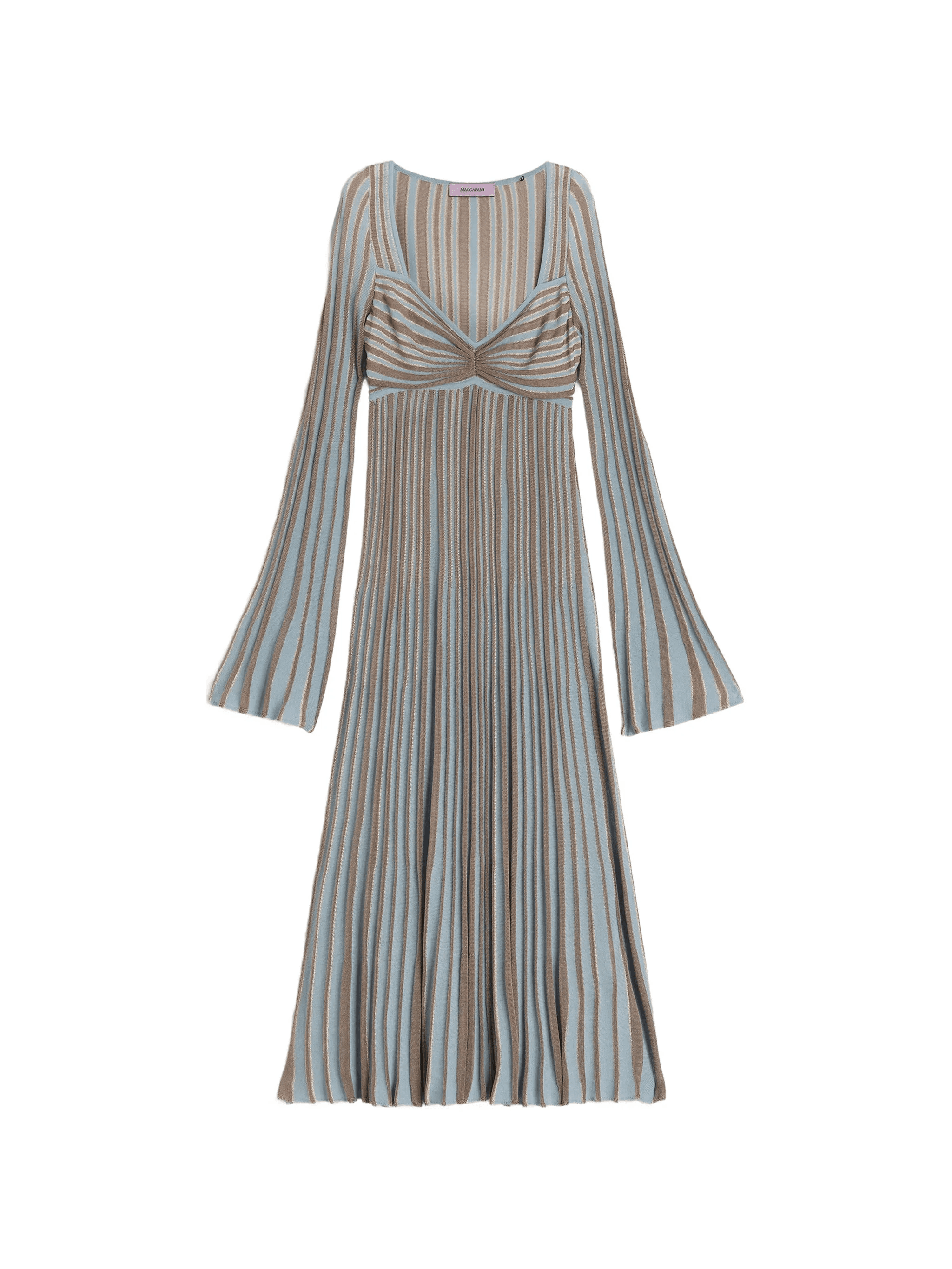 Terry striped long-sleeve dress - Image 1