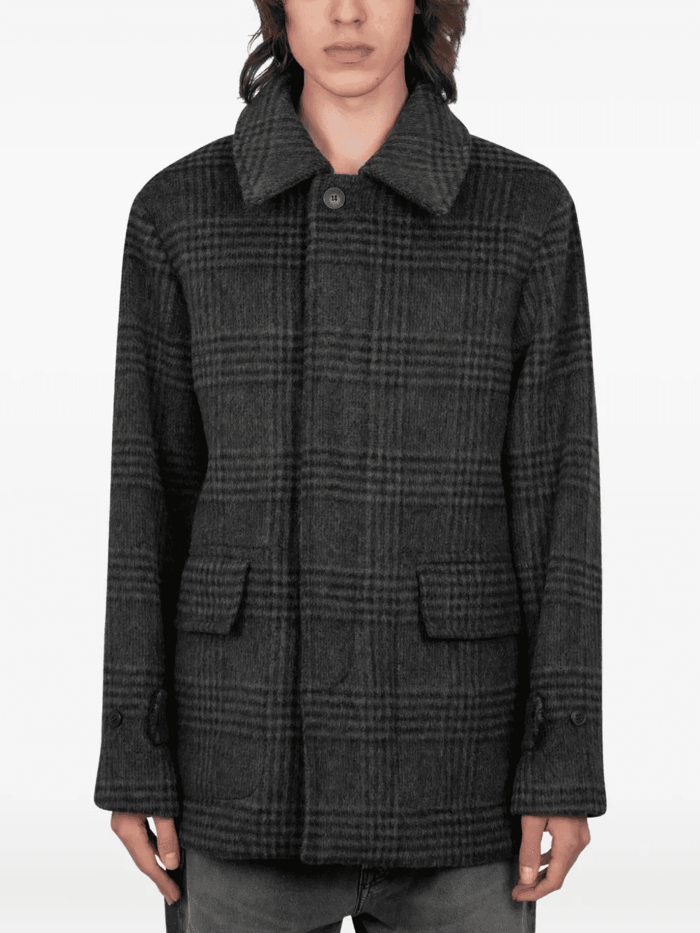 tartan-pattern jacket - Image 1