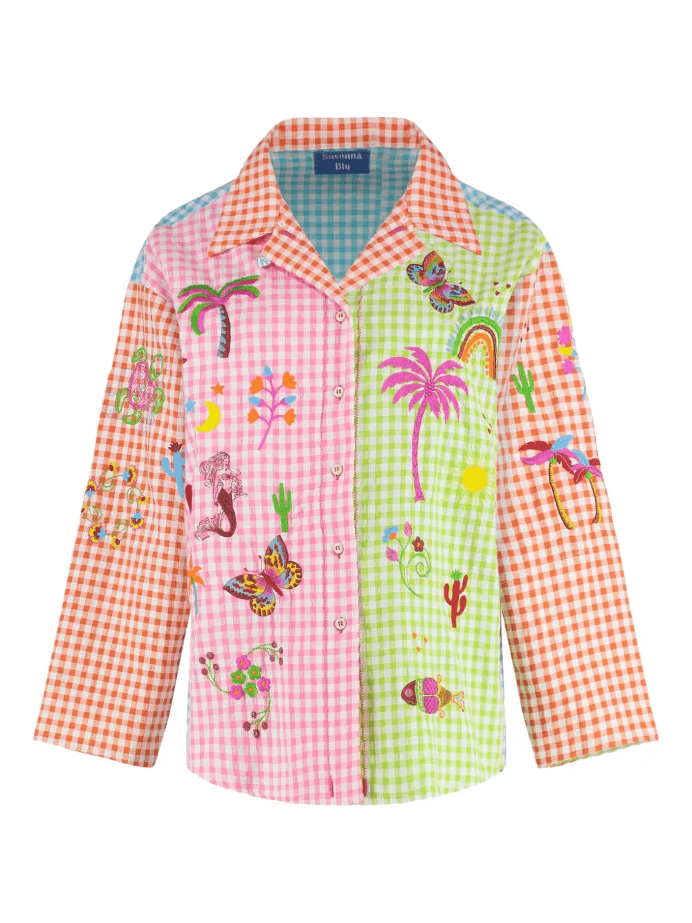 Gardenia checked embroidered shirt - Image 1