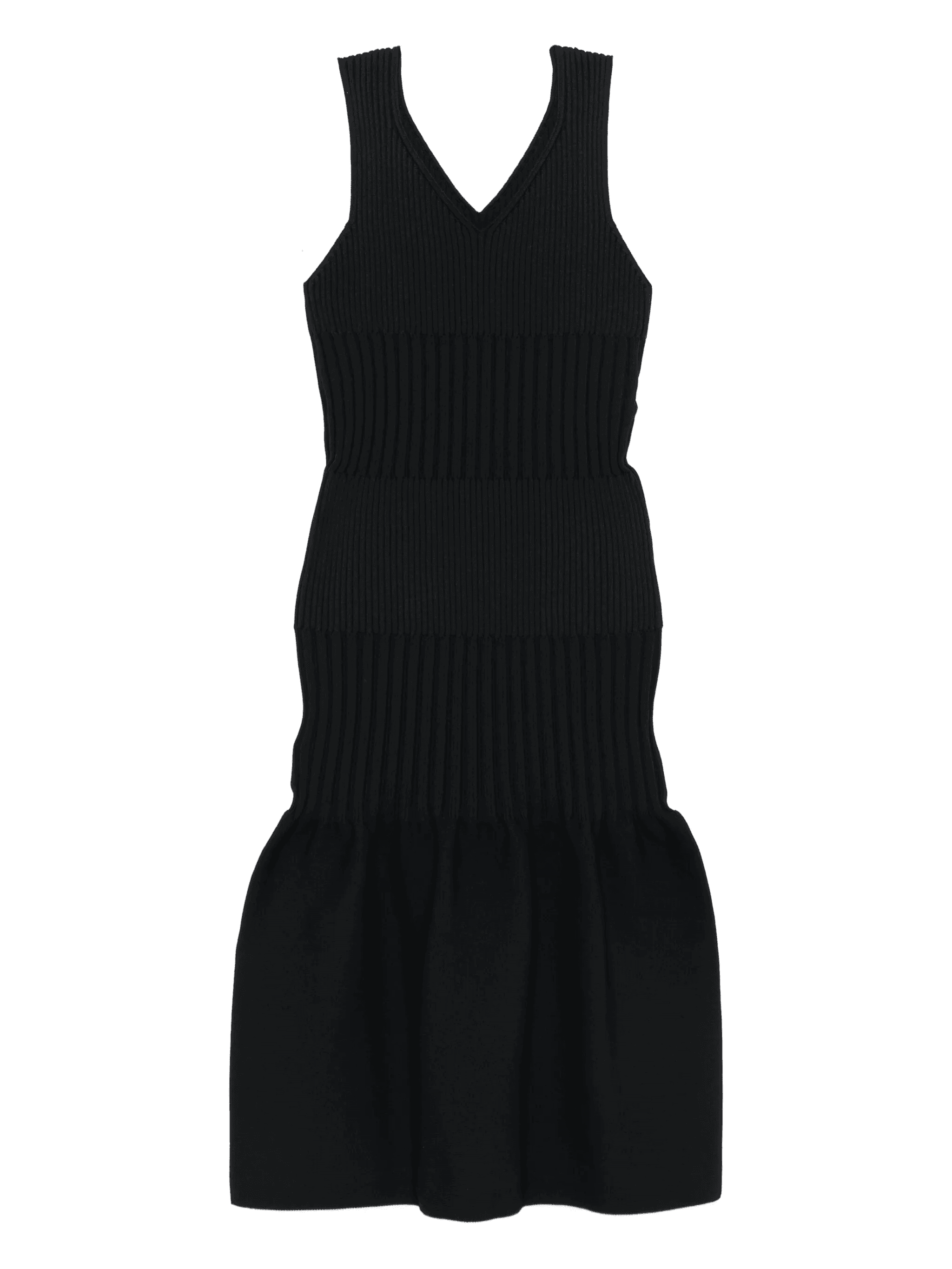 ribbed V-neck midi dress - Image 1