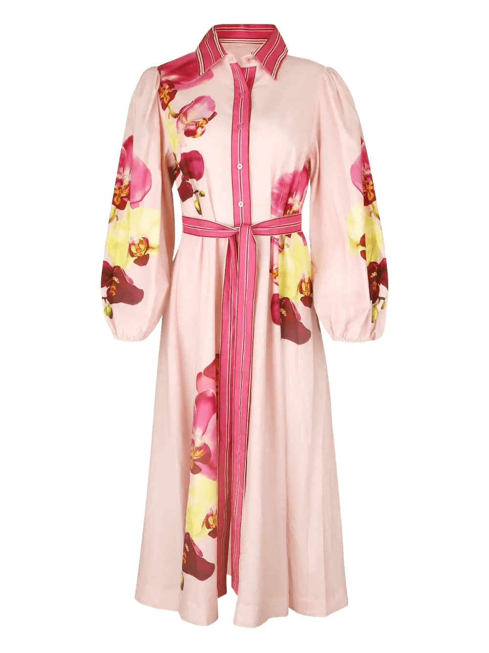 Lucille floral belted midi dress - Image 1