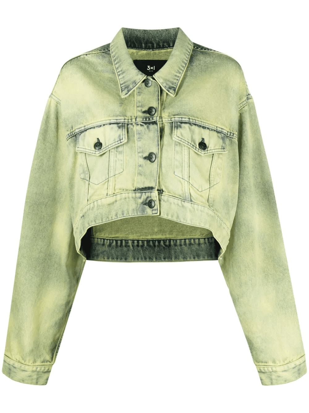 cropped tie-dye print denim jacket - Image 1