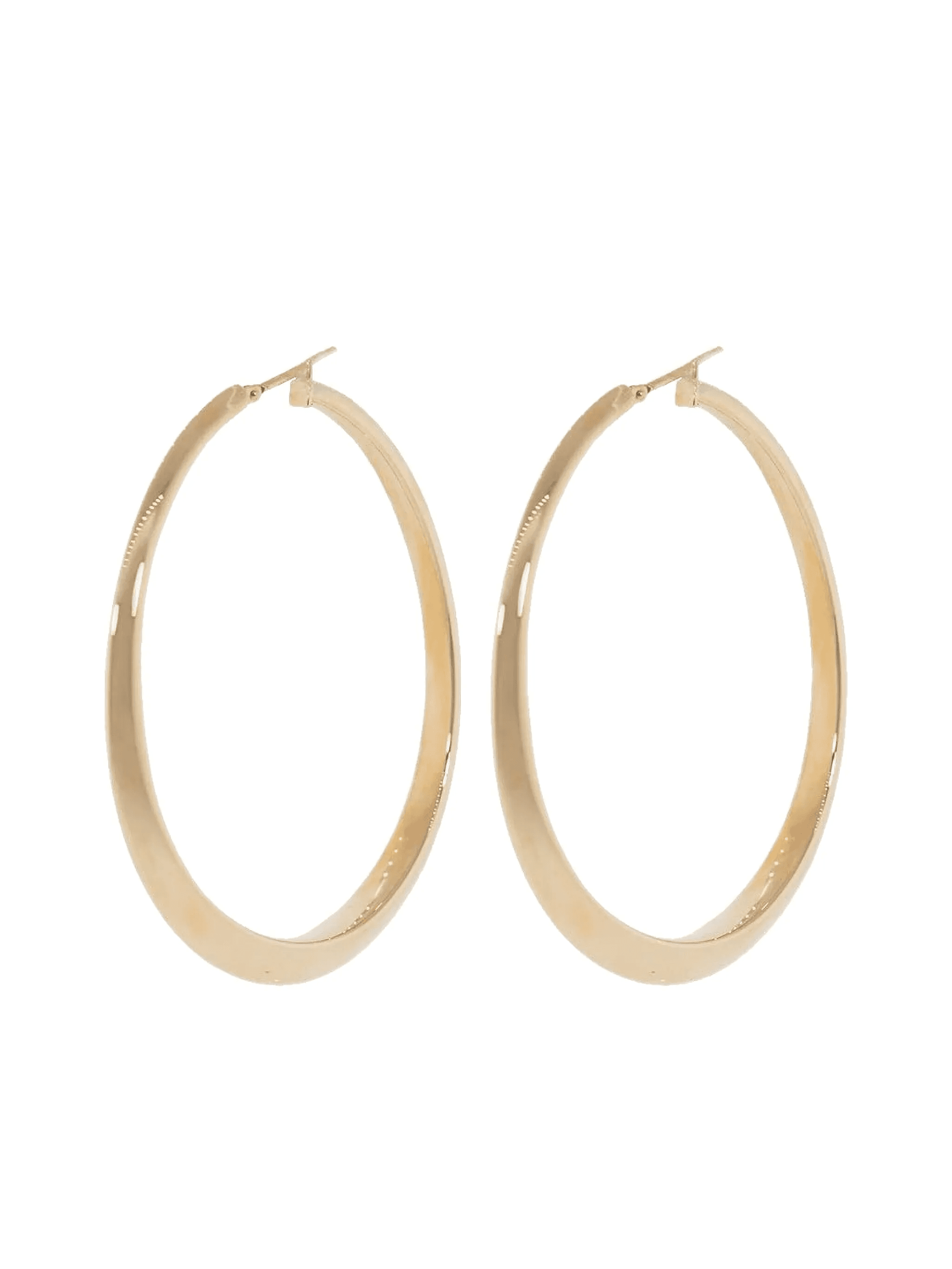 18K rose gold oval hoop earrings - Image 1