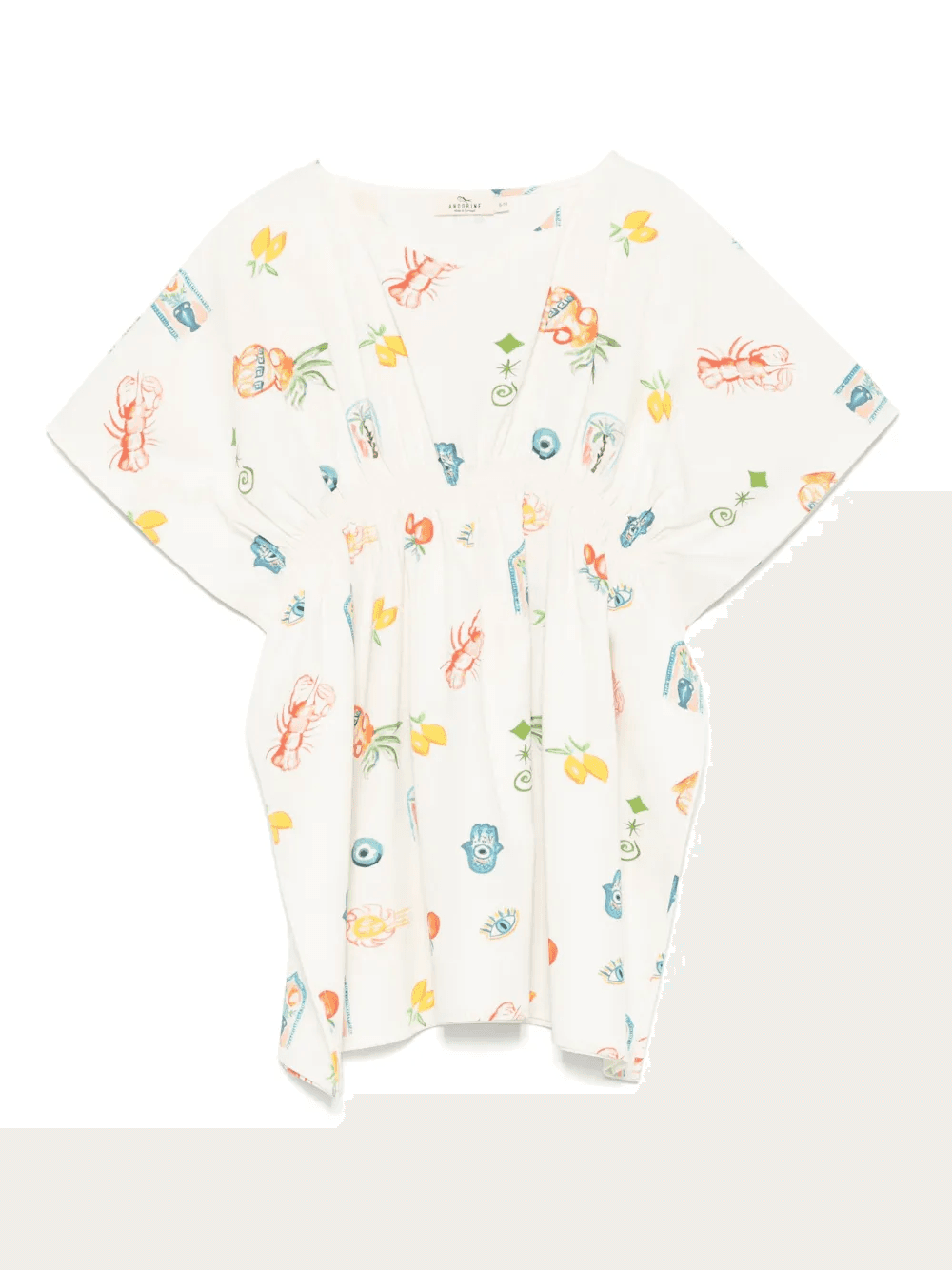 mediterranean-print kaftan dress - Image 1