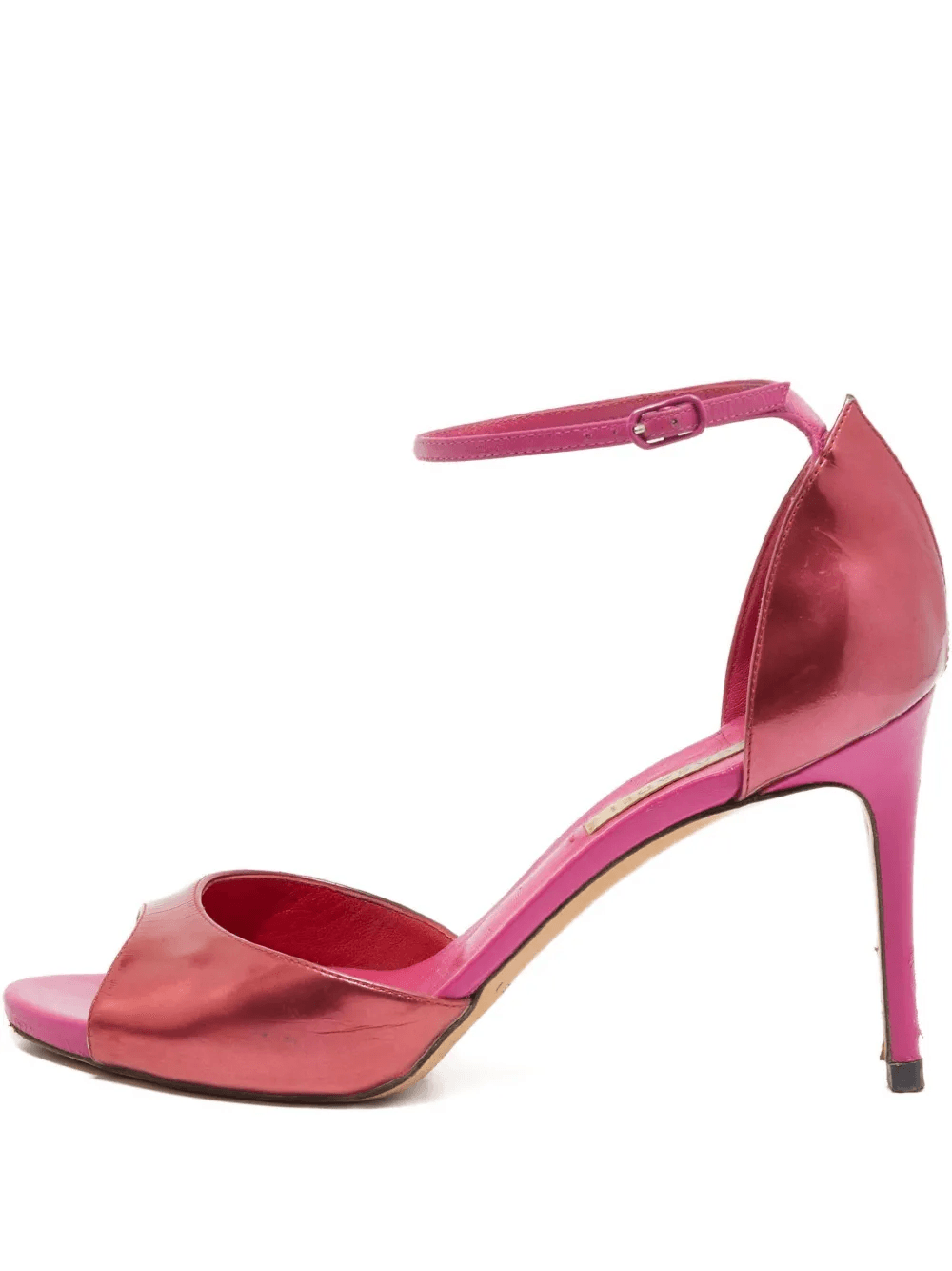 pre-owned 95mm leather ankle strap sandals - Image 1