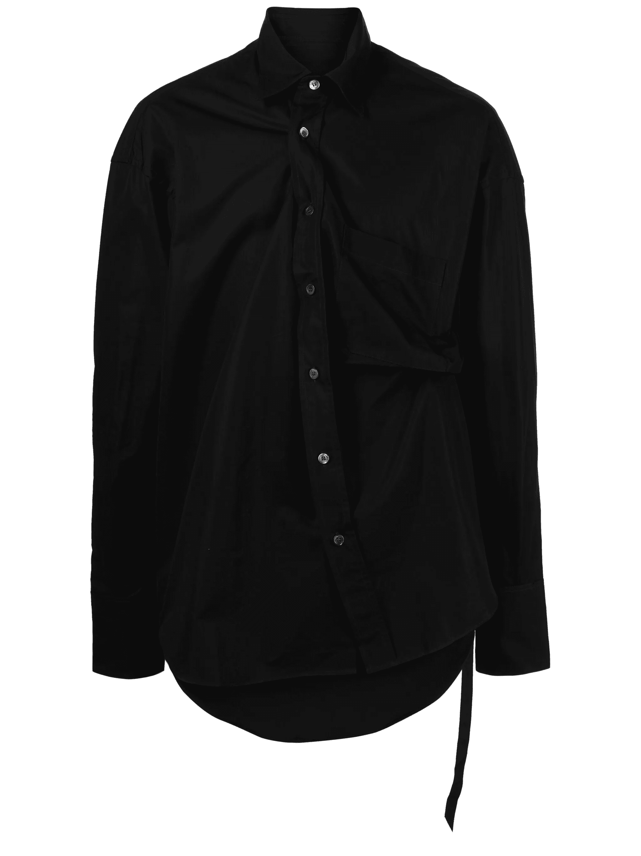 asymmetric cotton-poplin shirt - Image 1