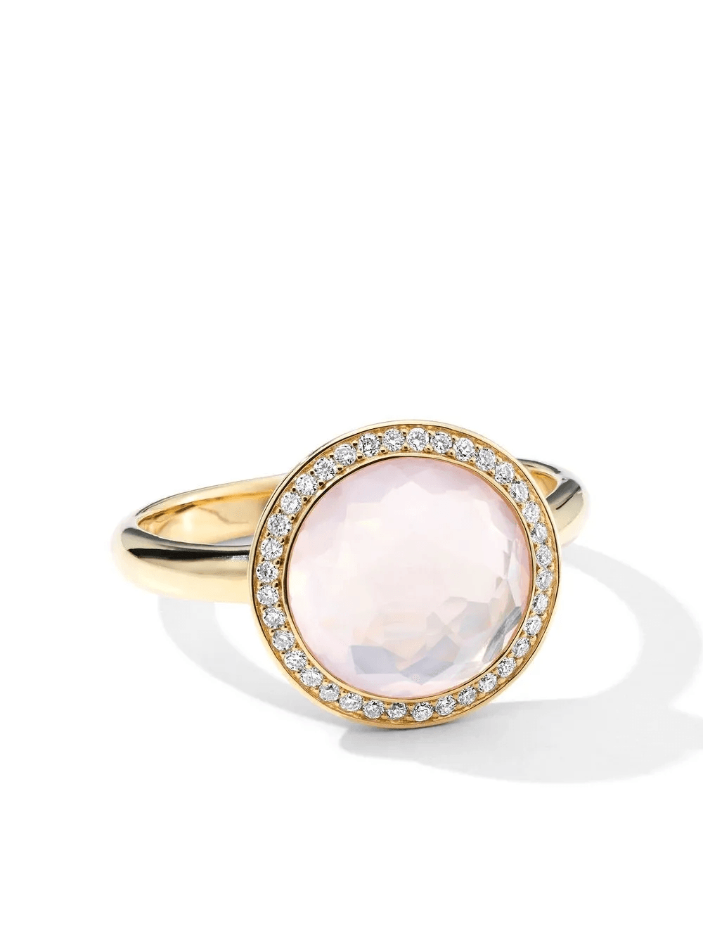 18kt yellow gold Lollipop® diamond and quartz mini ring - Image 1