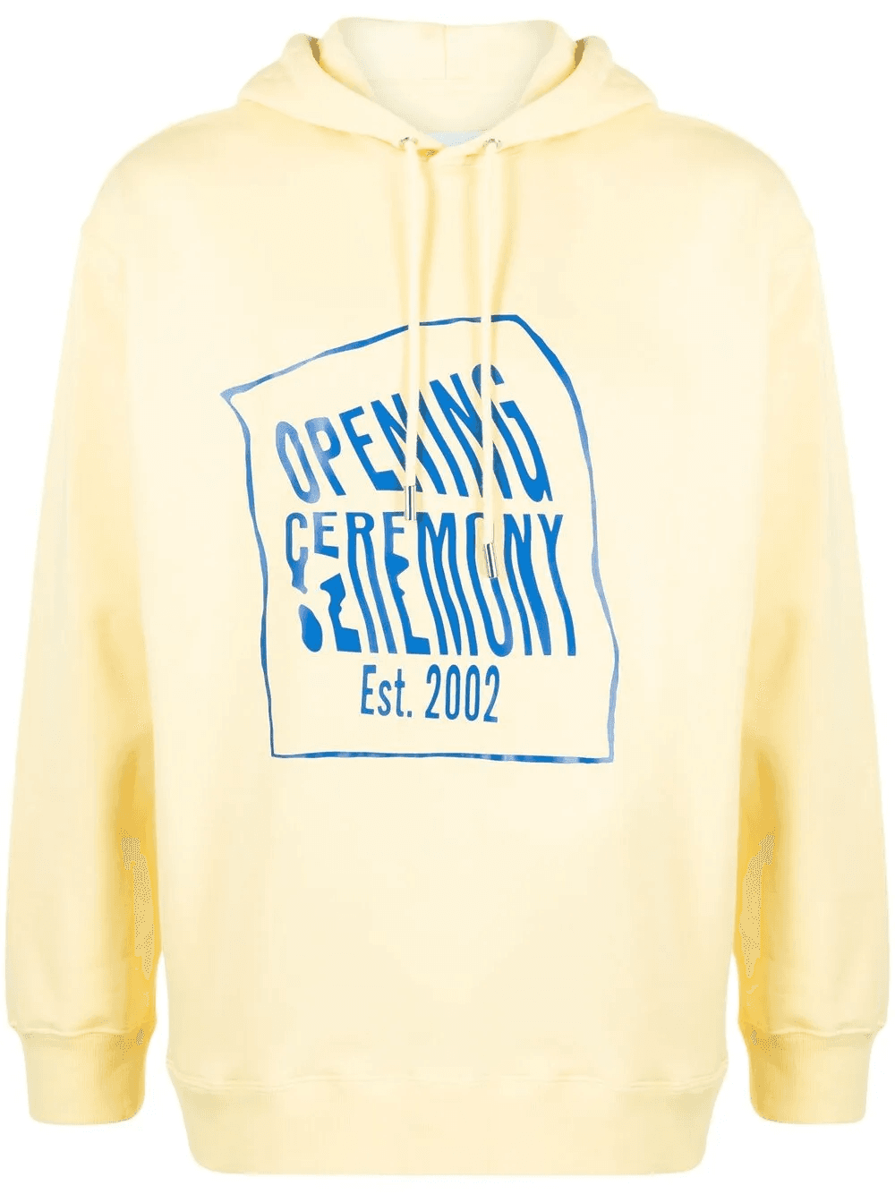 warped logo-print cotton hoodie - Image 1