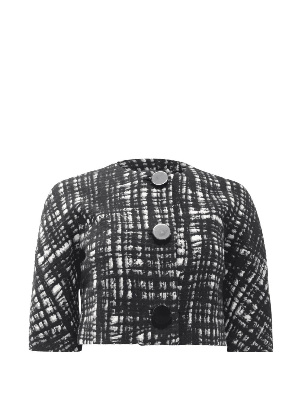 tweed single-breasted cropped blazer - Image 1
