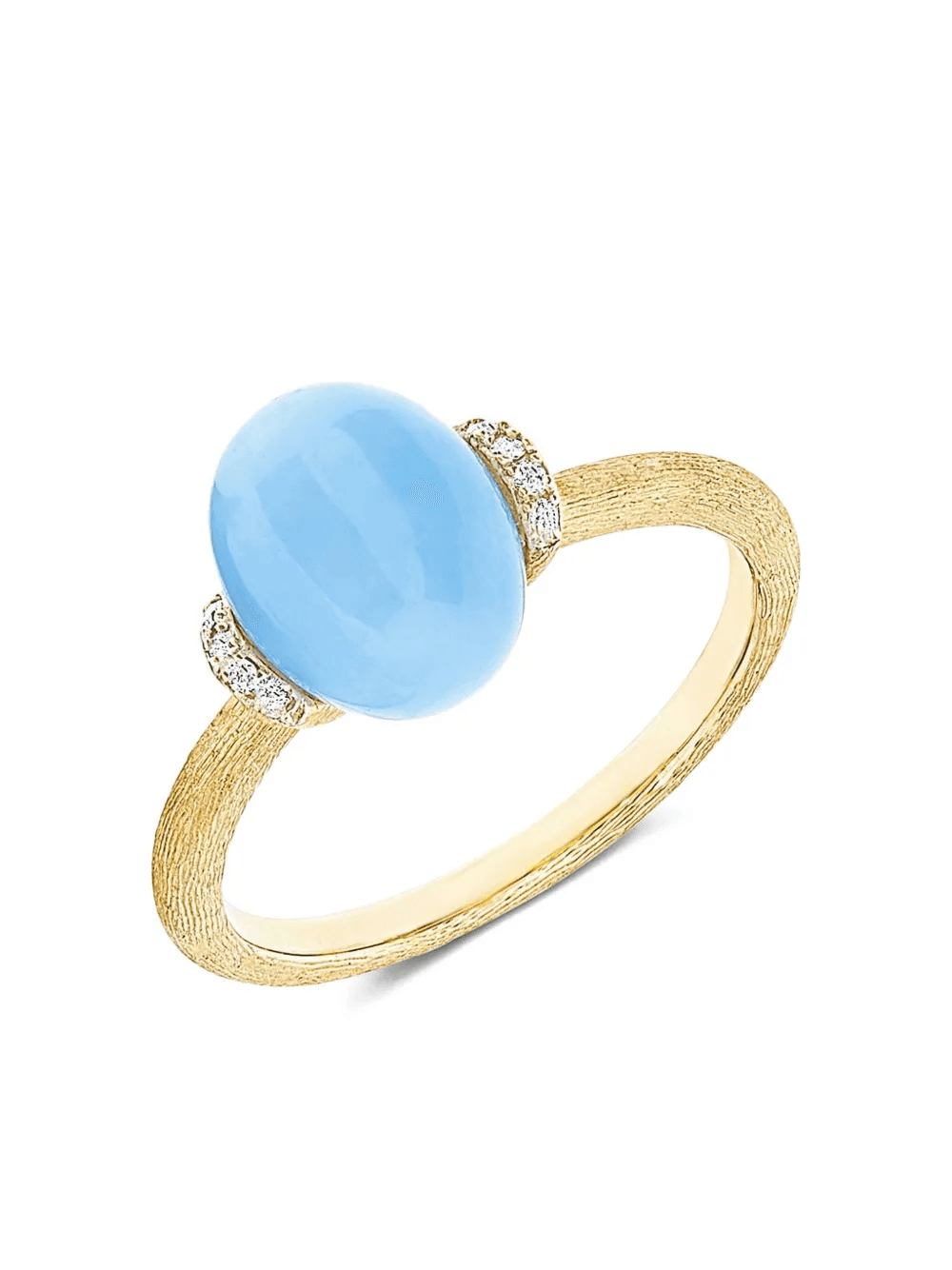 18K yellow gold aquamarine and diamond ring - Image 1